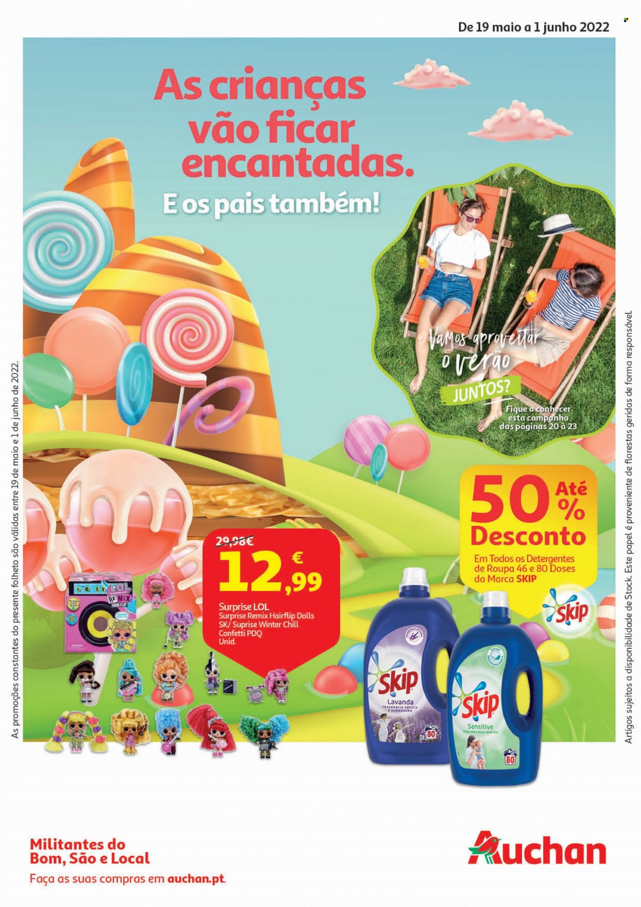 thumbnail - Folheto Auchan - 19.5.2022 - 1.6.2022 - Produtos em promoção - detergente, Skip. Página 1.