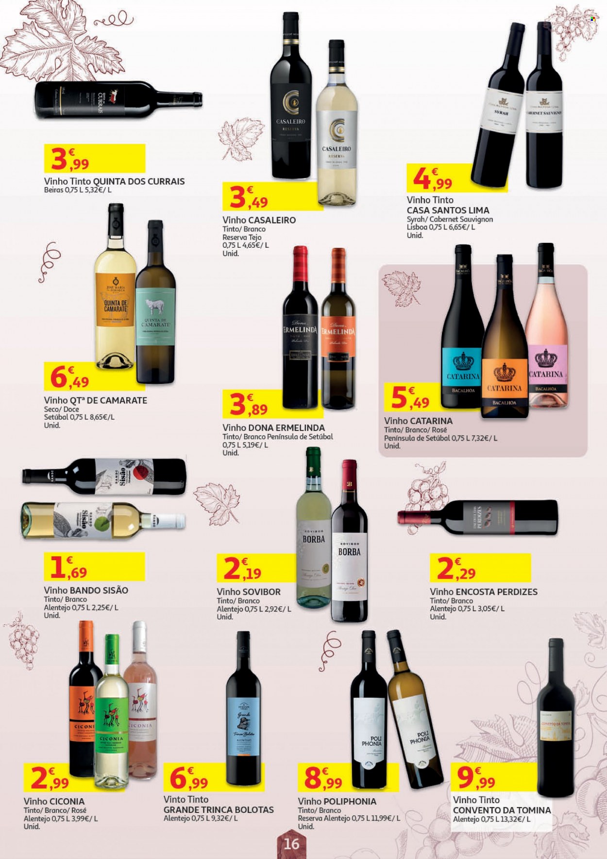 thumbnail - Folheto Auchan - 19.5.2022 - 1.6.2022 - Produtos em promoção - lima, vinho, vinho tinto, syrah, cabernet, cabernet sauvignon. Página 16.