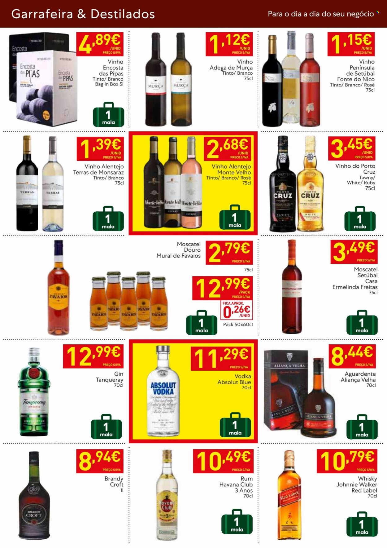 thumbnail - Folheto Recheio - 24.5.2022 - 30.5.2022 - Produtos em promoção - vinho, moscatel, vinho do Porto, Vinho Alentejo, Absolut Vodka, gin, vodka, whiskey, rum, Johnnie Walker, brandy, aguardente, Tanqueray. Página 15.