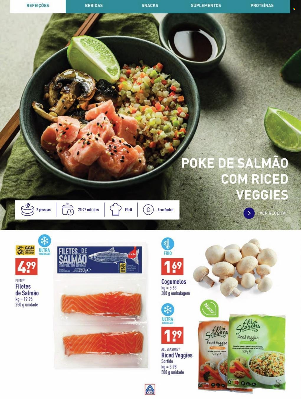 thumbnail - Folheto Aldi - Produtos em promoção - cogumelo, salmão. Página 12.