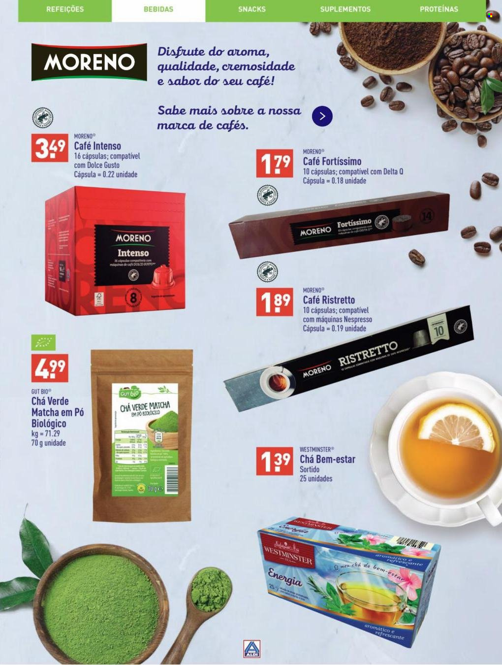 thumbnail - Folheto Aldi - Produtos em promoção - matcha, chá, chá verde, Delta Q, Dolce Gusto, Nespresso. Página 17.