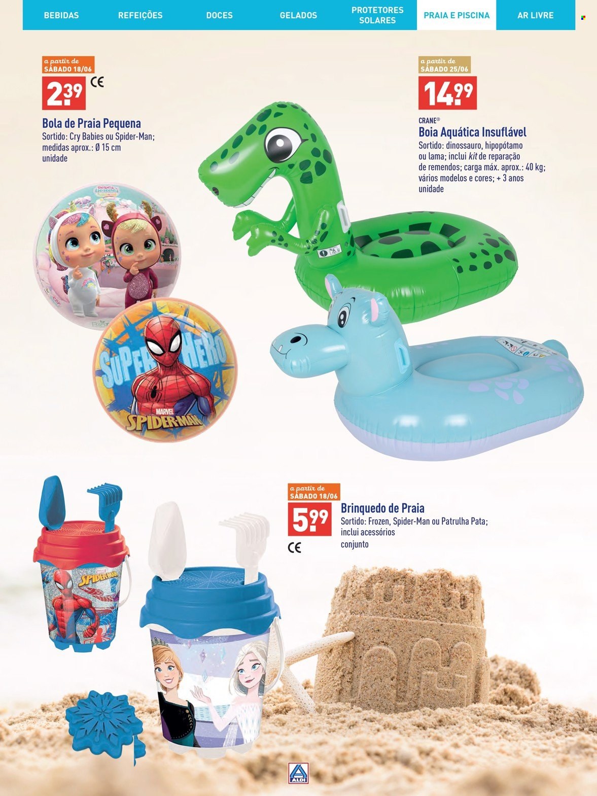 thumbnail - Folheto Aldi - Produtos em promoção - gelado, Frozen, Marvel, brinquedo, Cry Babies. Página 22.