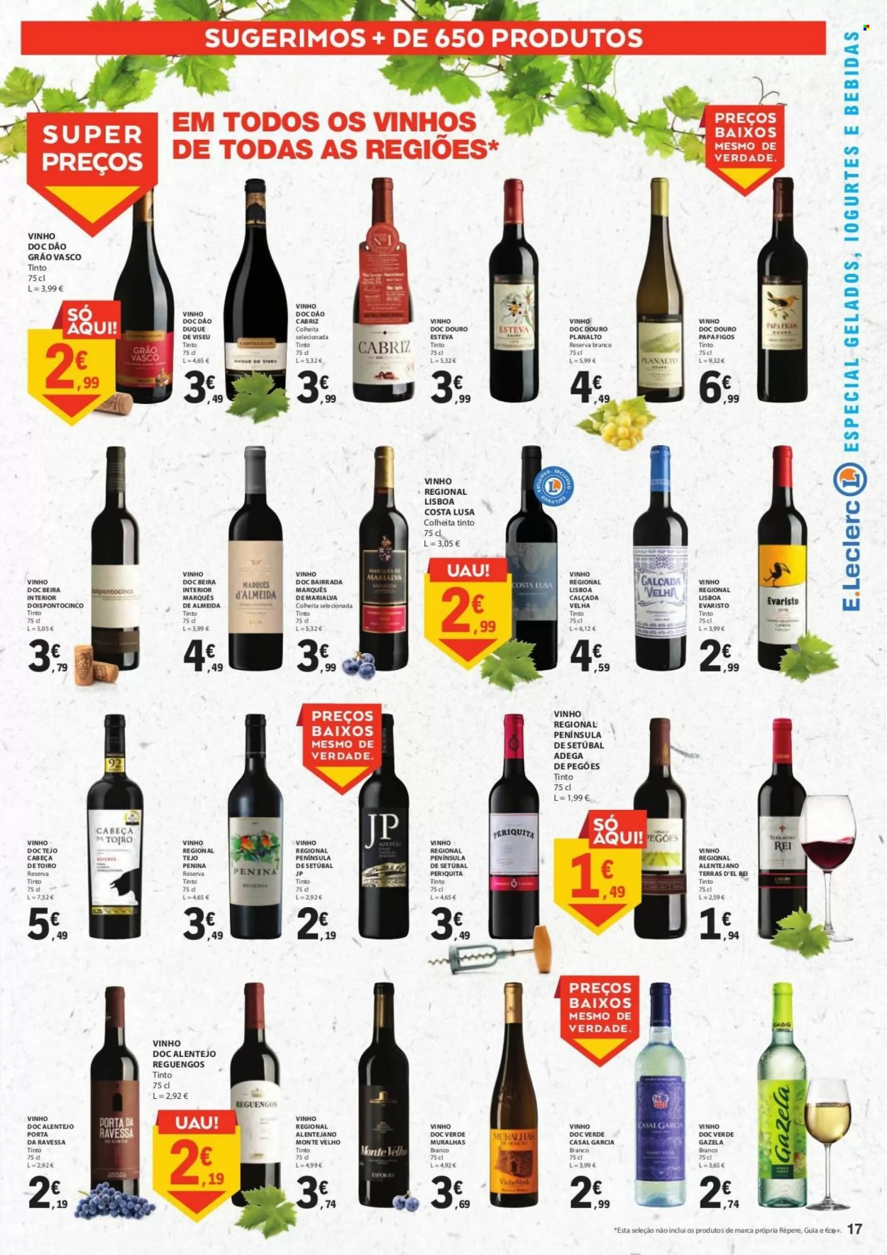 thumbnail - Folheto E.Leclerc - 28.6.2022 - 10.7.2022 - Produtos em promoção - gelado, vinho. Página 17.