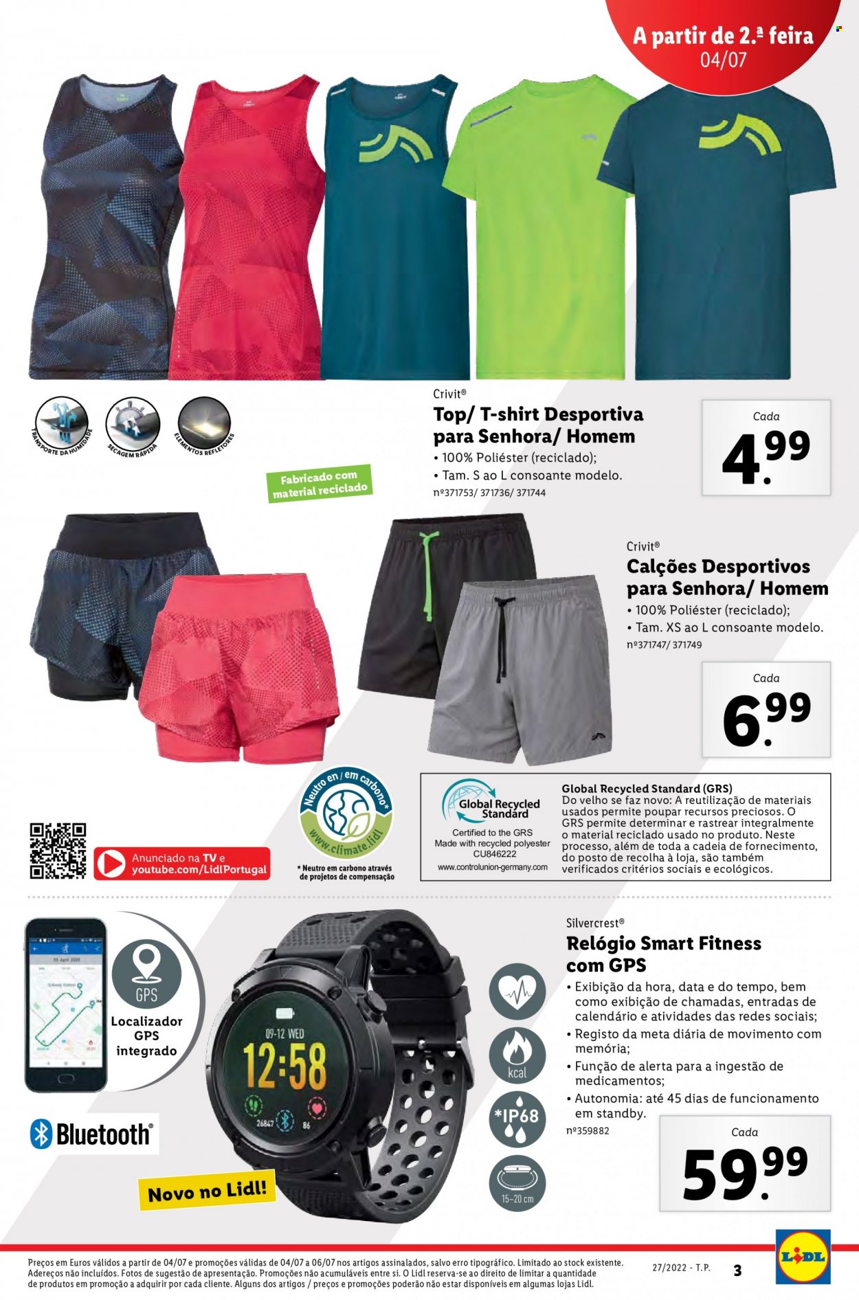 thumbnail - Folheto Lidl - 4.7.2022 - 10.7.2022 - Produtos em promoção - relógio, Silvercrest, calções, t-shirt. Página 5.