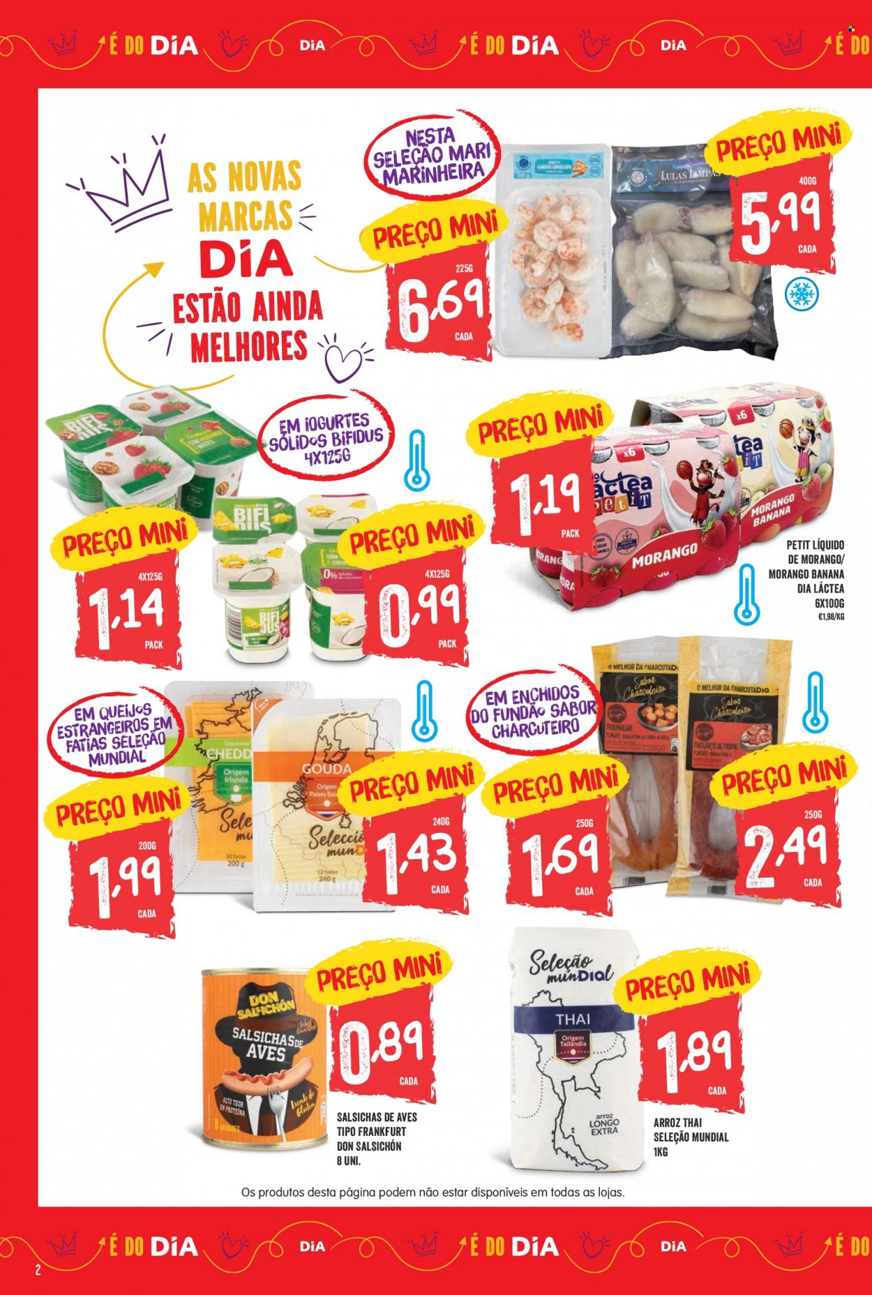 thumbnail - Folheto Minipreço - 30.6.2022 - 6.7.2022 - Produtos em promoção - lula, chouriço, salsicha, gouda, arroz. Página 2.