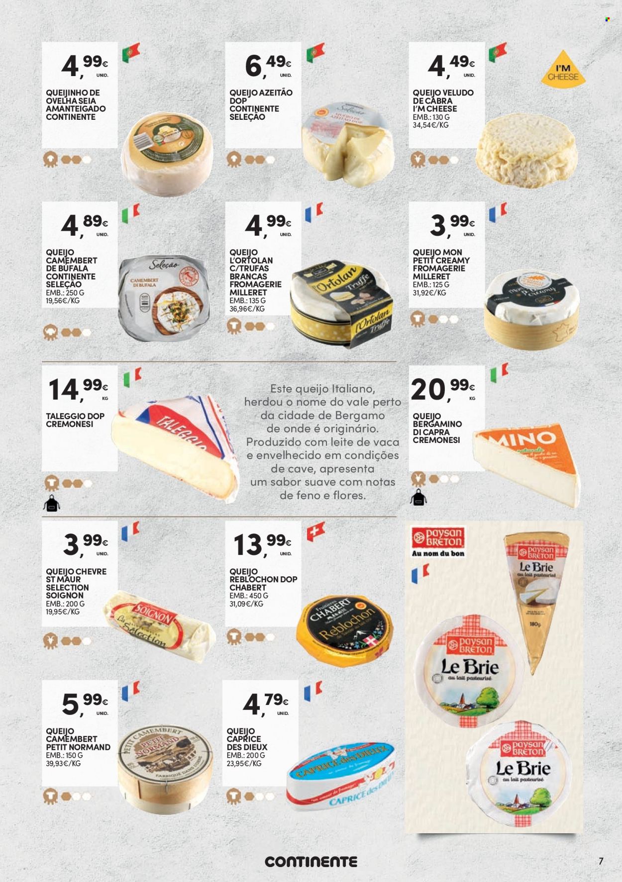 thumbnail - Folheto Continente - 19.7.2022 - 28.8.2022 - Produtos em promoção - queijo, reblochon, camembert, trufas. Página 7.
