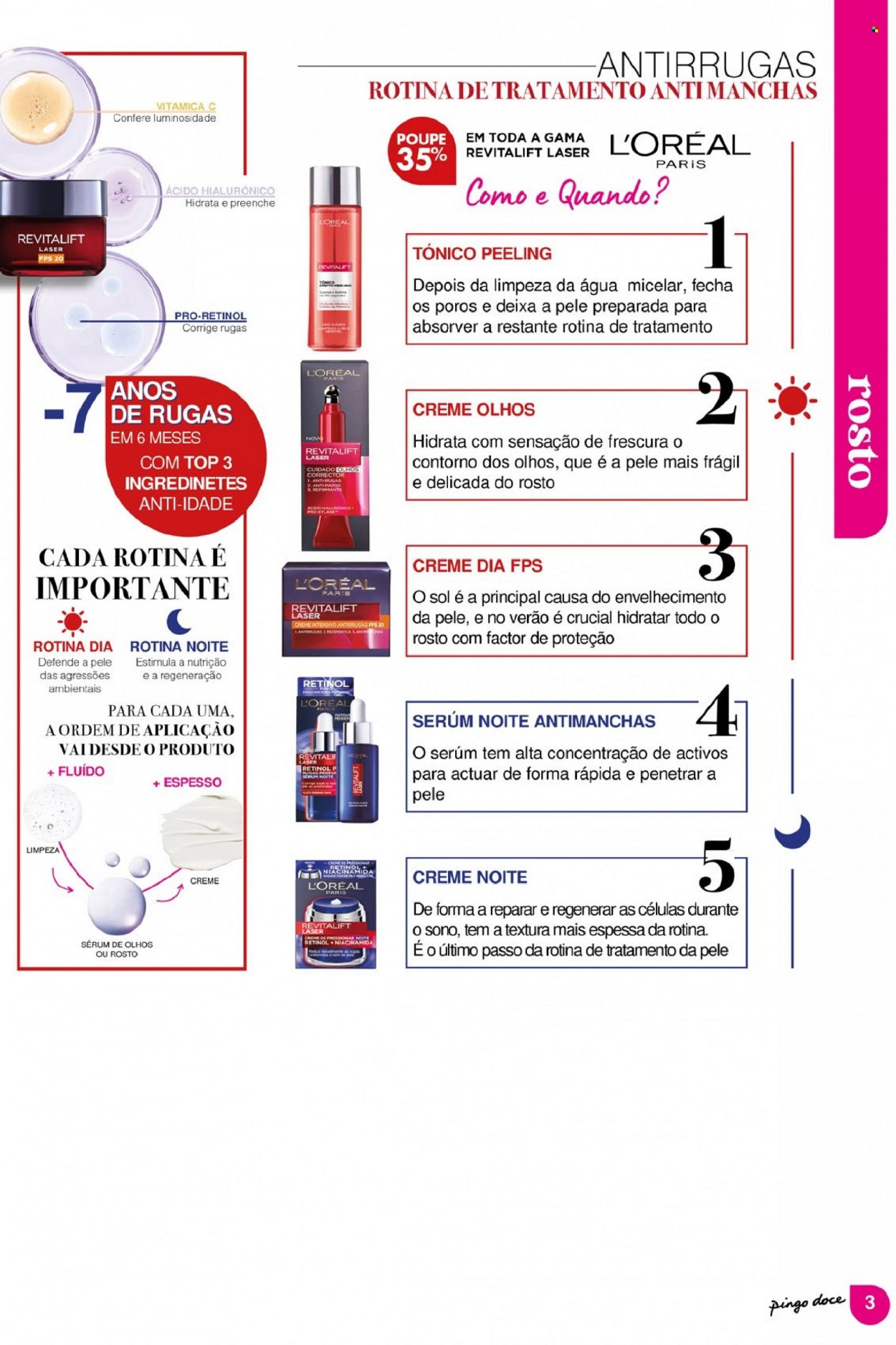 thumbnail - Folheto Pingo Doce - 26.7.2022 - 8.8.2022 - Produtos em promoção - L’Oréal, água micelar, sérum. Página 3.