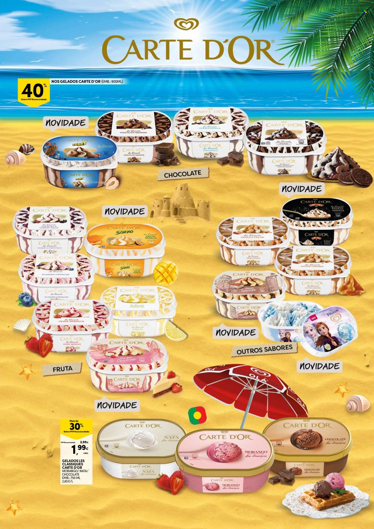 thumbnail - Folheto Continente - 2.8.2022 - 21.8.2022 - Produtos em promoção - morango, nata, gelado, Carte d'Or, chocolate, Baileys, Frozen. Página 5.