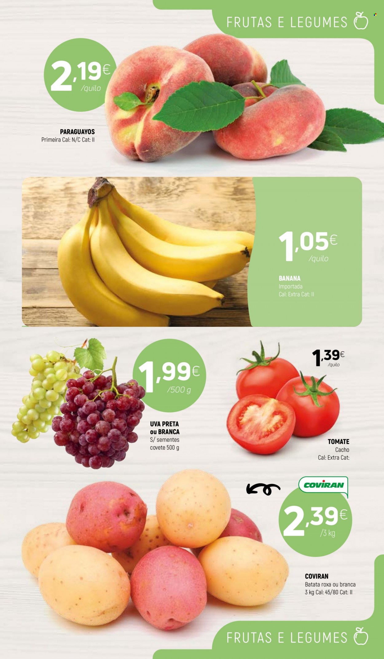 thumbnail - Folheto Coviran - 2.8.2022 - 14.8.2022 - Produtos em promoção - banana, uva, uva preta, batata, batata roxa. Página 3.