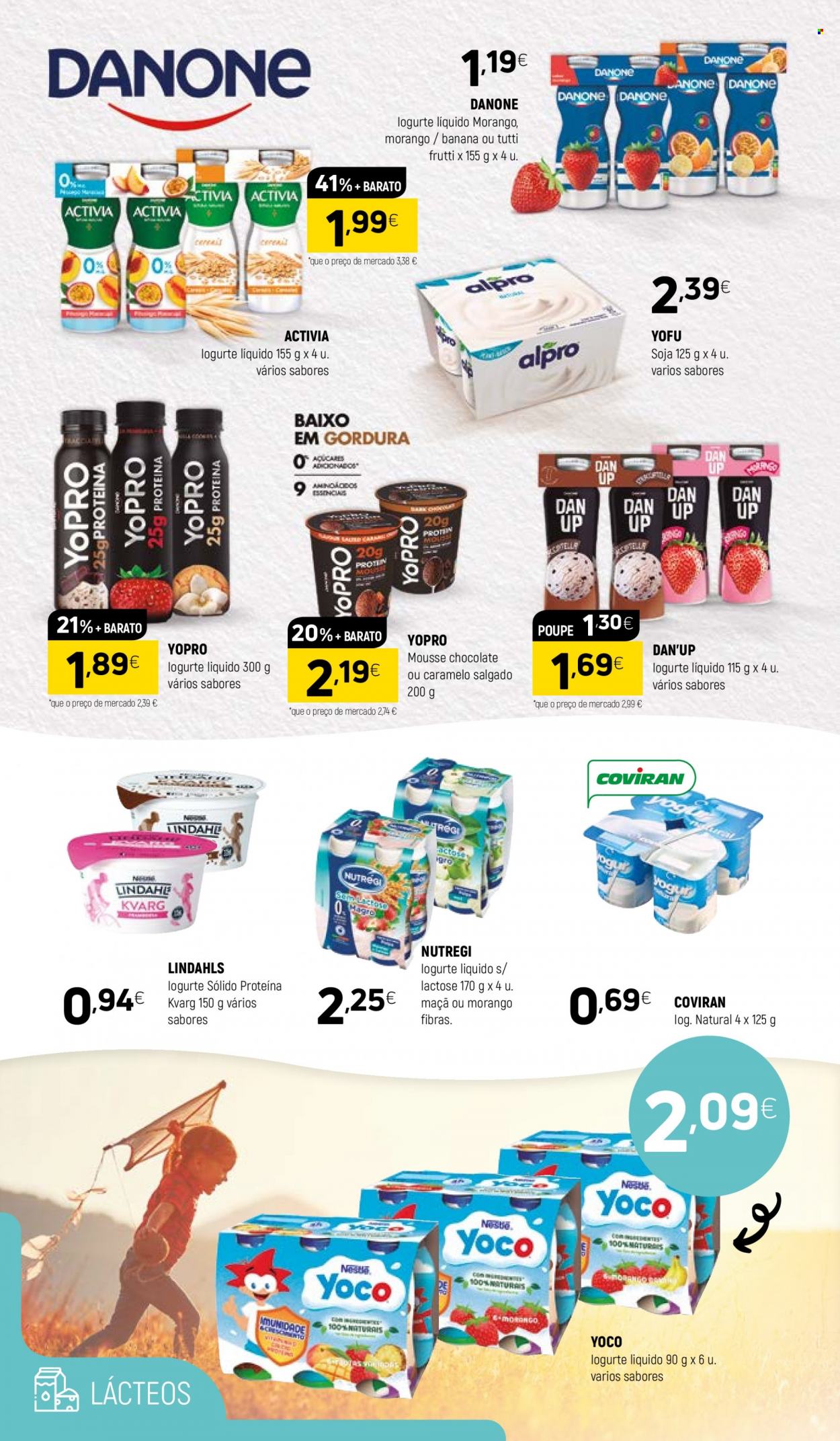 thumbnail - Folheto Coviran - 2.8.2022 - 14.8.2022 - Produtos em promoção - maçã, iogurte, Activia, Danone, iogurte líquido, Yopro, soja. Página 4.