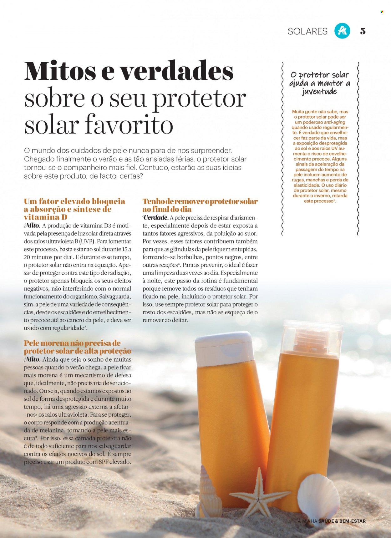 thumbnail - Folheto Auchan - 25.7.2022 - 21.8.2022 - Produtos em promoção - creme solar, luz solar. Página 5.