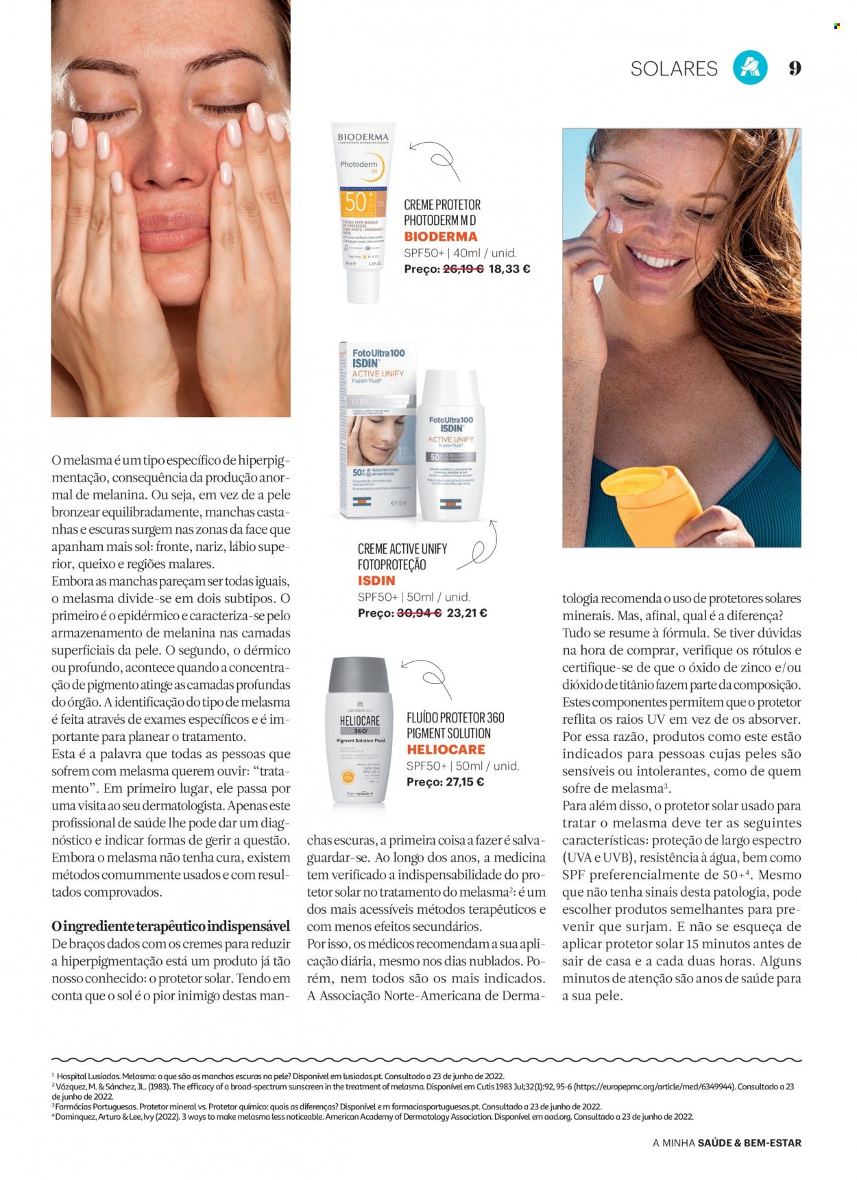thumbnail - Folheto Auchan - 25.7.2022 - 21.8.2022 - Produtos em promoção - Bioderma, creme solar. Página 9.