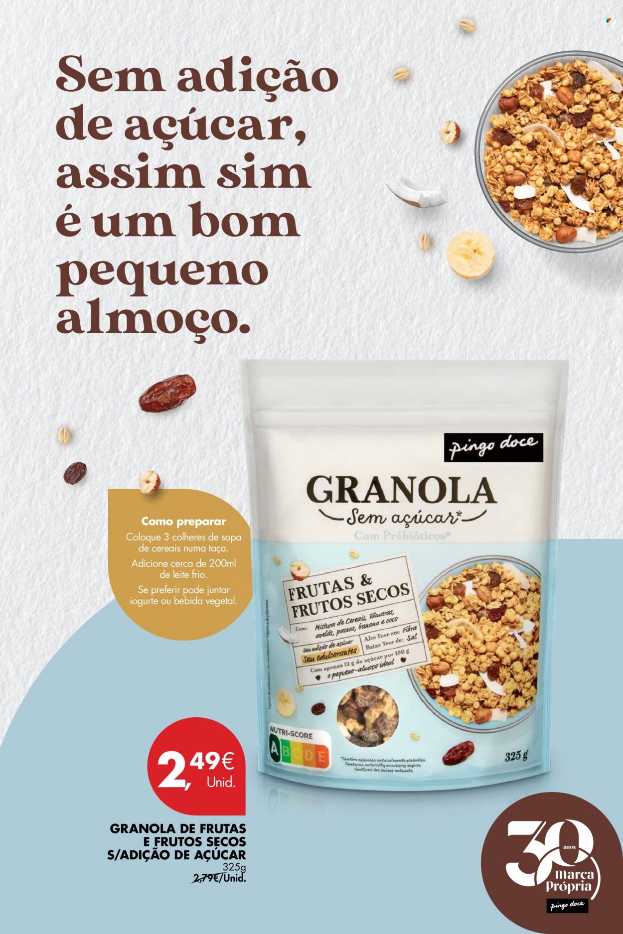 thumbnail - Folheto Pingo Doce - 9.8.2022 - 15.8.2022 - Produtos em promoção - pequeno-almoço, iogurte, granola, mistura de frutos secos, bebida, taça. Página 36.