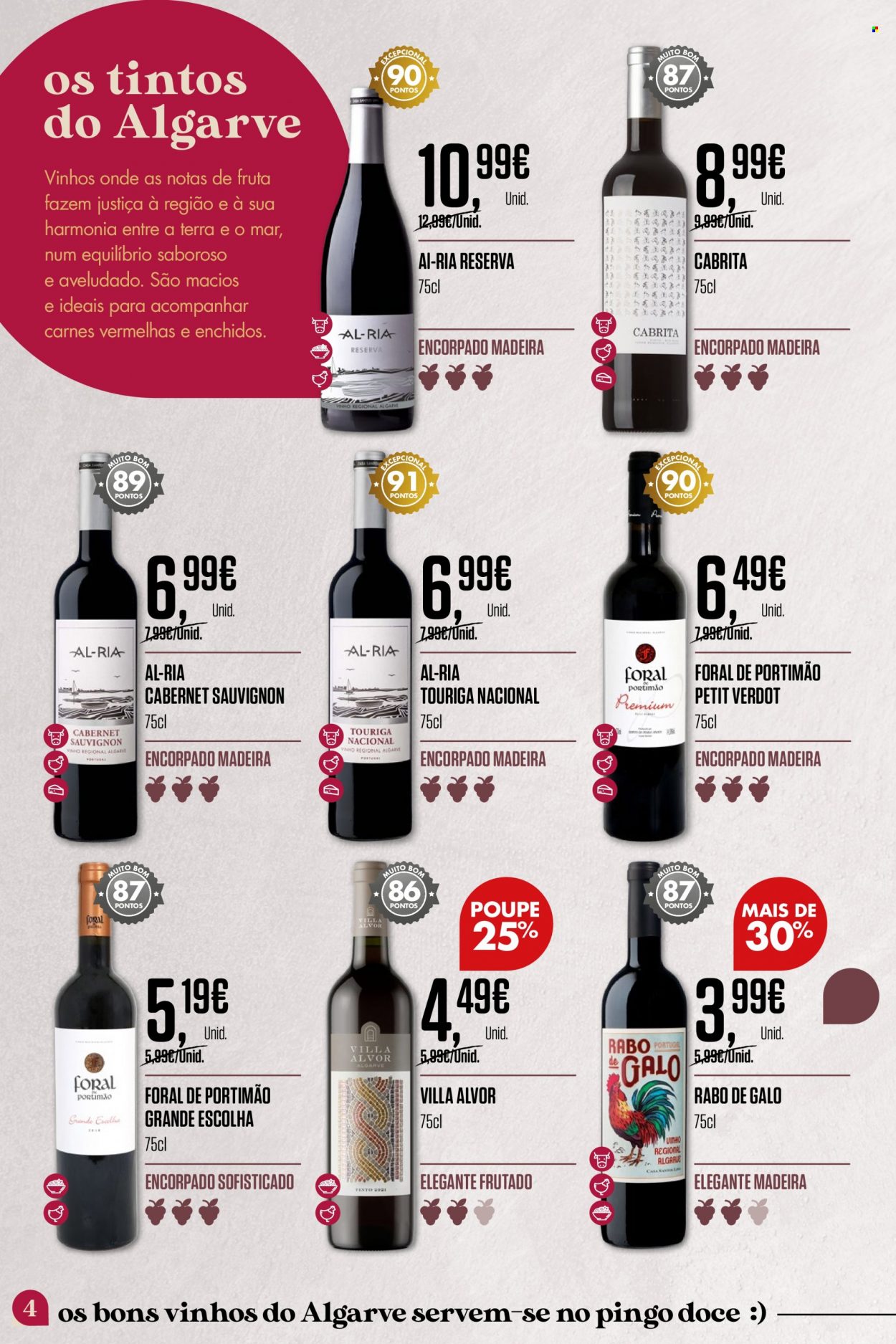 thumbnail - Folheto Pingo Doce - 9.8.2022 - 29.8.2022 - Produtos em promoção - vinho, vinho tinto, cabernet, cabernet sauvignon. Página 4.