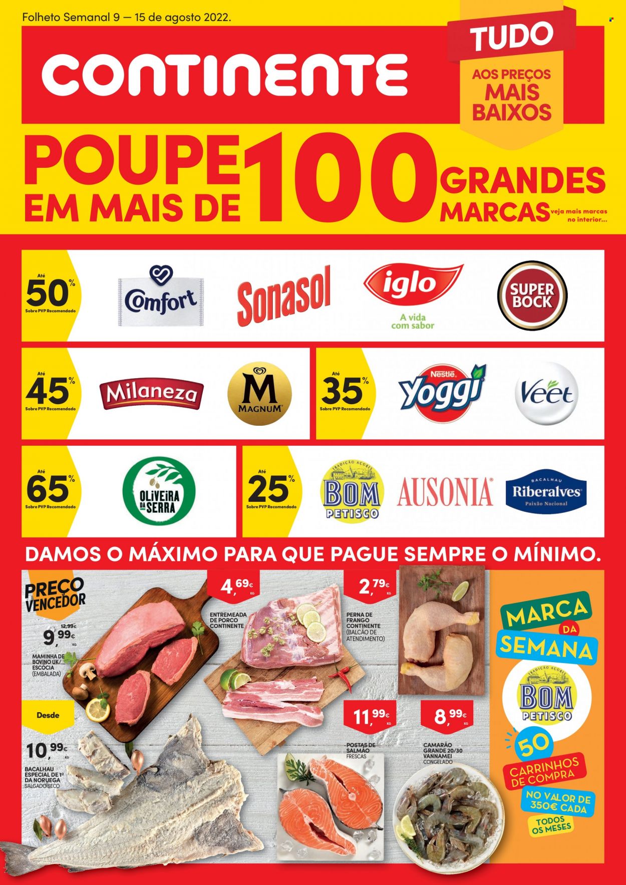 Folheto Continente - 9.8.2022 - 15.8.2022. Página 1