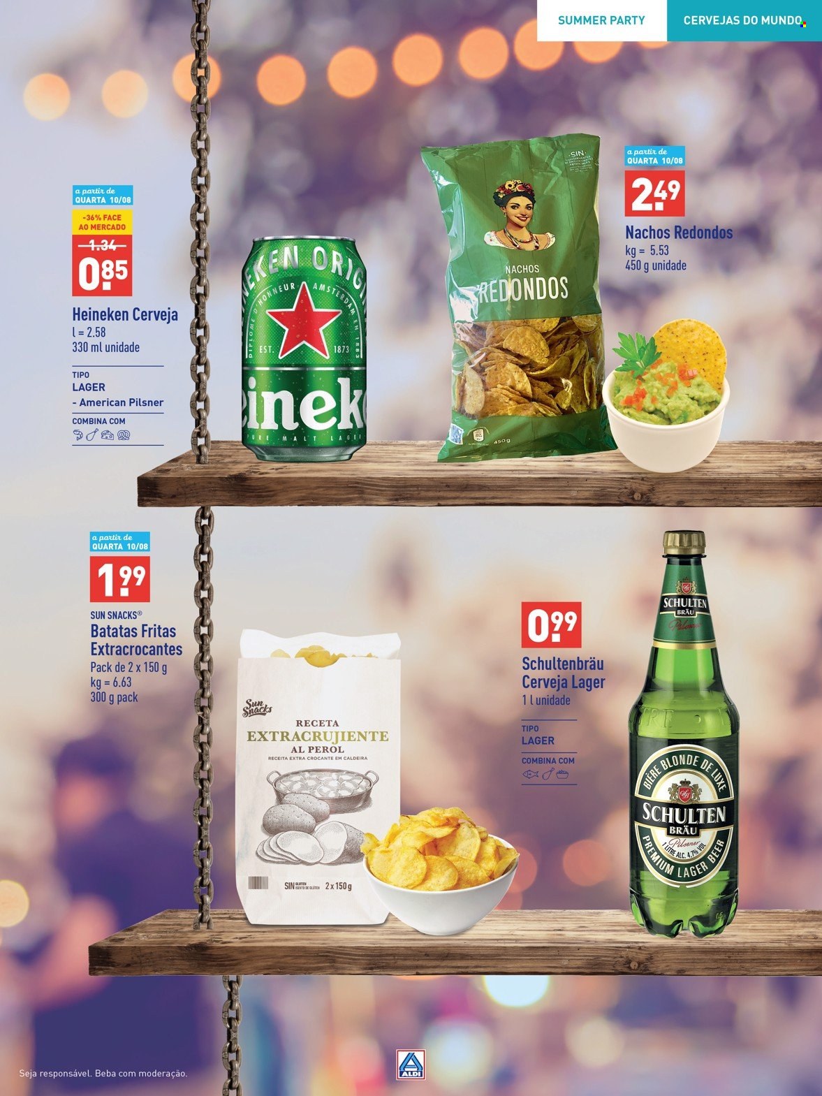 thumbnail - Folheto Aldi - Produtos em promoção - Heineken, cerveja, batata frita. Página 13.