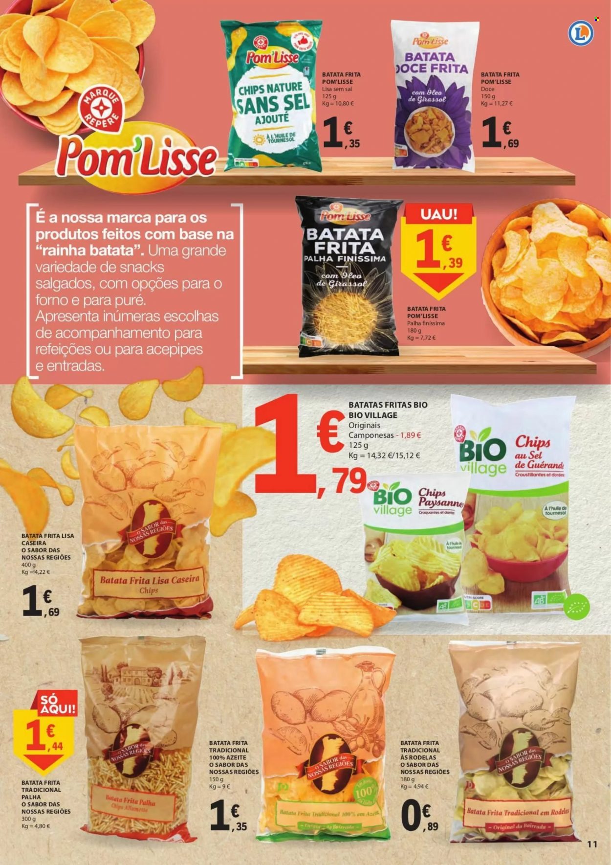 thumbnail - Folheto E.Leclerc - 1.9.2022 - 30.9.2022 - Produtos em promoção - batata-doce, batata frita, chips, azeite de oliva, forno. Página 11.