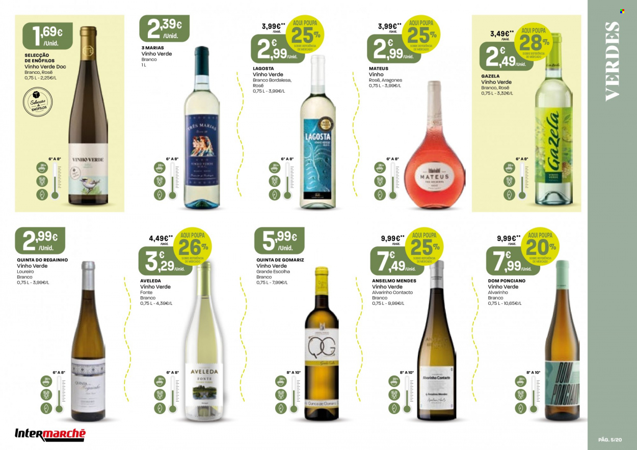 thumbnail - Folheto Intermarché - 8.9.2022 - 28.9.2022 - Produtos em promoção - vinho, vinho rosé, vinho verde. Página 5.