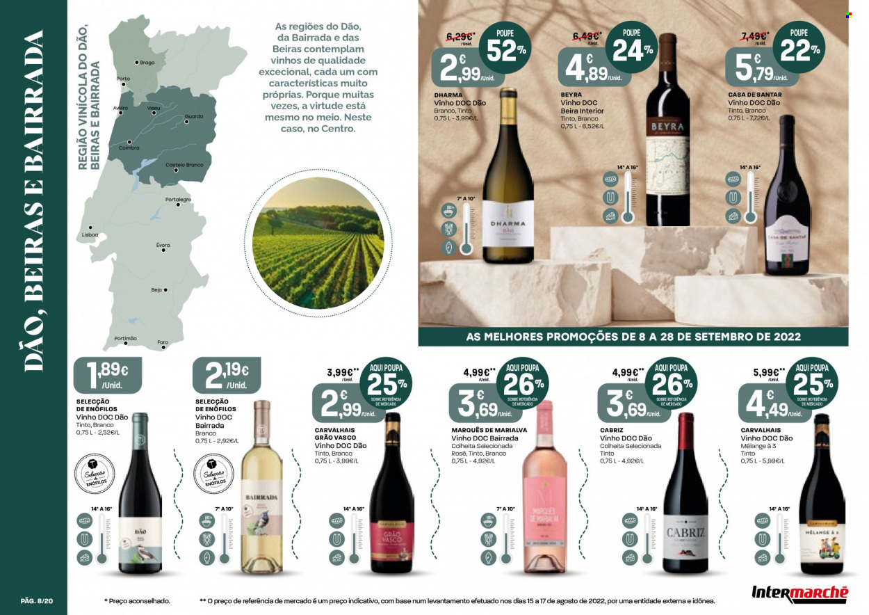 thumbnail - Folheto Intermarché - 8.9.2022 - 28.9.2022 - Produtos em promoção - vinho. Página 8.