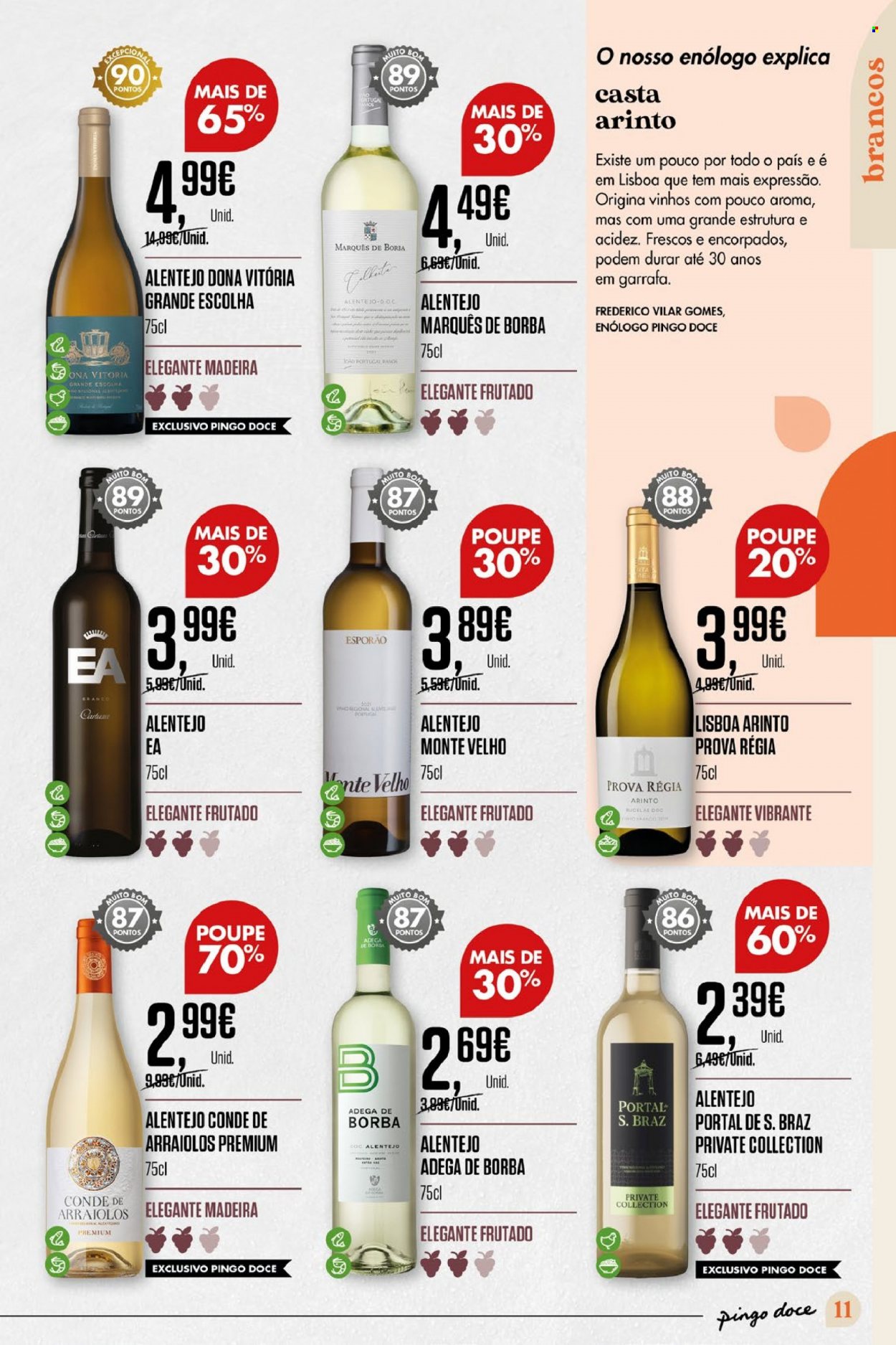 thumbnail - Folheto Pingo Doce - 13.9.2022 - 3.10.2022 - Produtos em promoção - vinho. Página 11.
