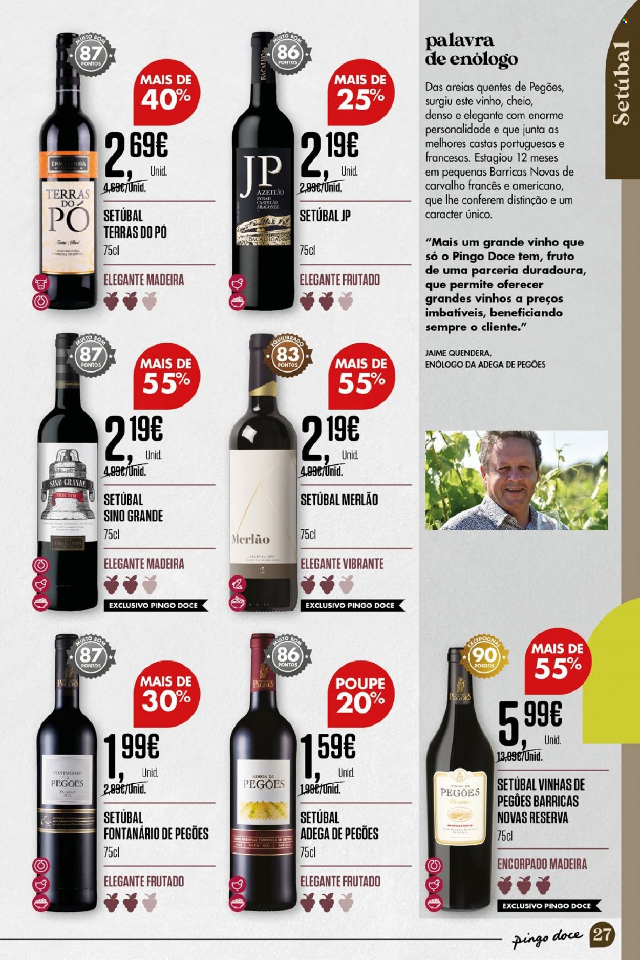 thumbnail - Folheto Pingo Doce - 13.9.2022 - 3.10.2022 - Produtos em promoção - vinho, vinho tinto, syrah, lugar americano. Página 27.