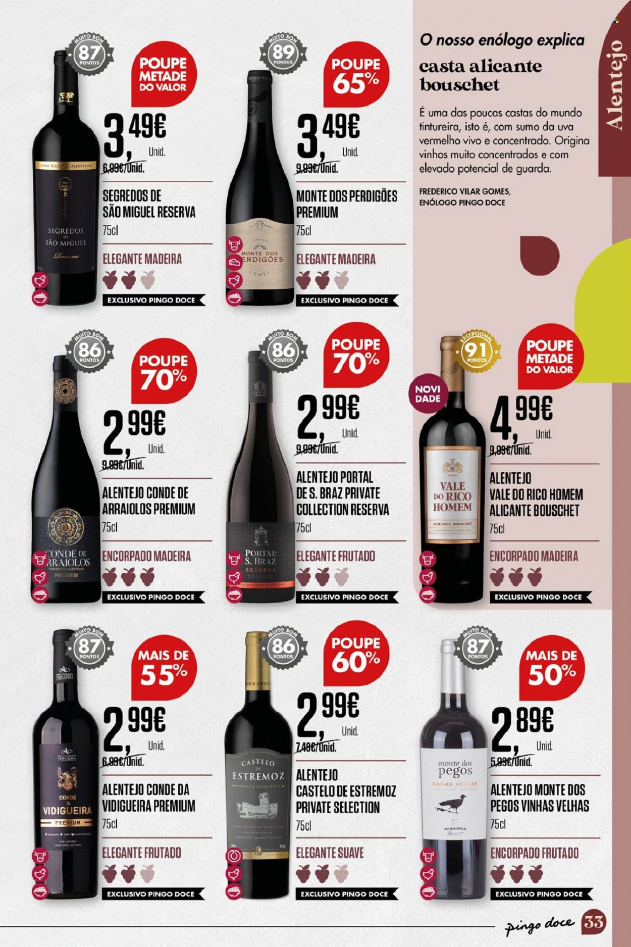 thumbnail - Folheto Pingo Doce - 13.9.2022 - 3.10.2022 - Produtos em promoção - uva, vinho. Página 33.