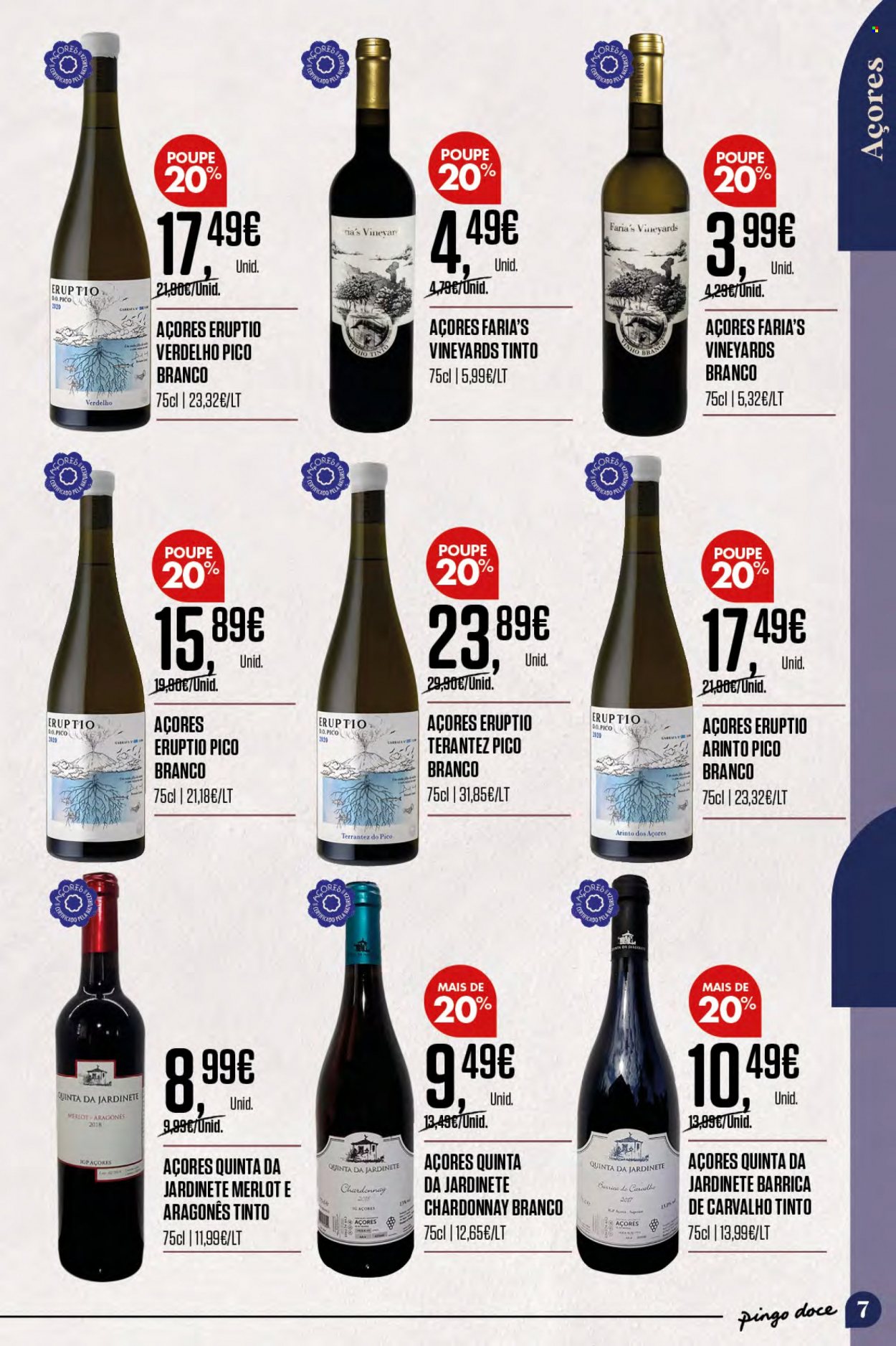 thumbnail - Folheto Pingo Doce - 13.9.2022 - 5.10.2022 - Produtos em promoção - vinho, Chardonnay, vinho branco, vinho tinto, merlot. Página 7.