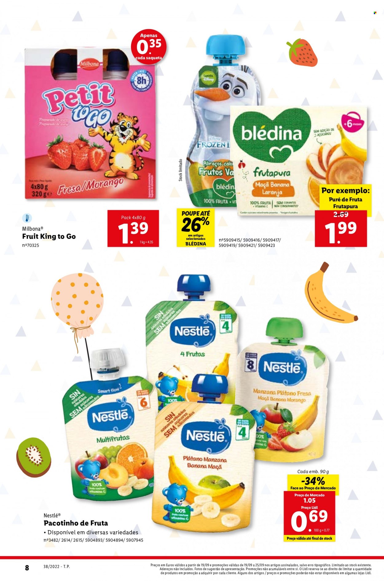 Folheto Lidl - 19.9.2022 - 25.9.2022 - Produtos em promoção - Nestlé, saqueta, Blédina. Página 8.