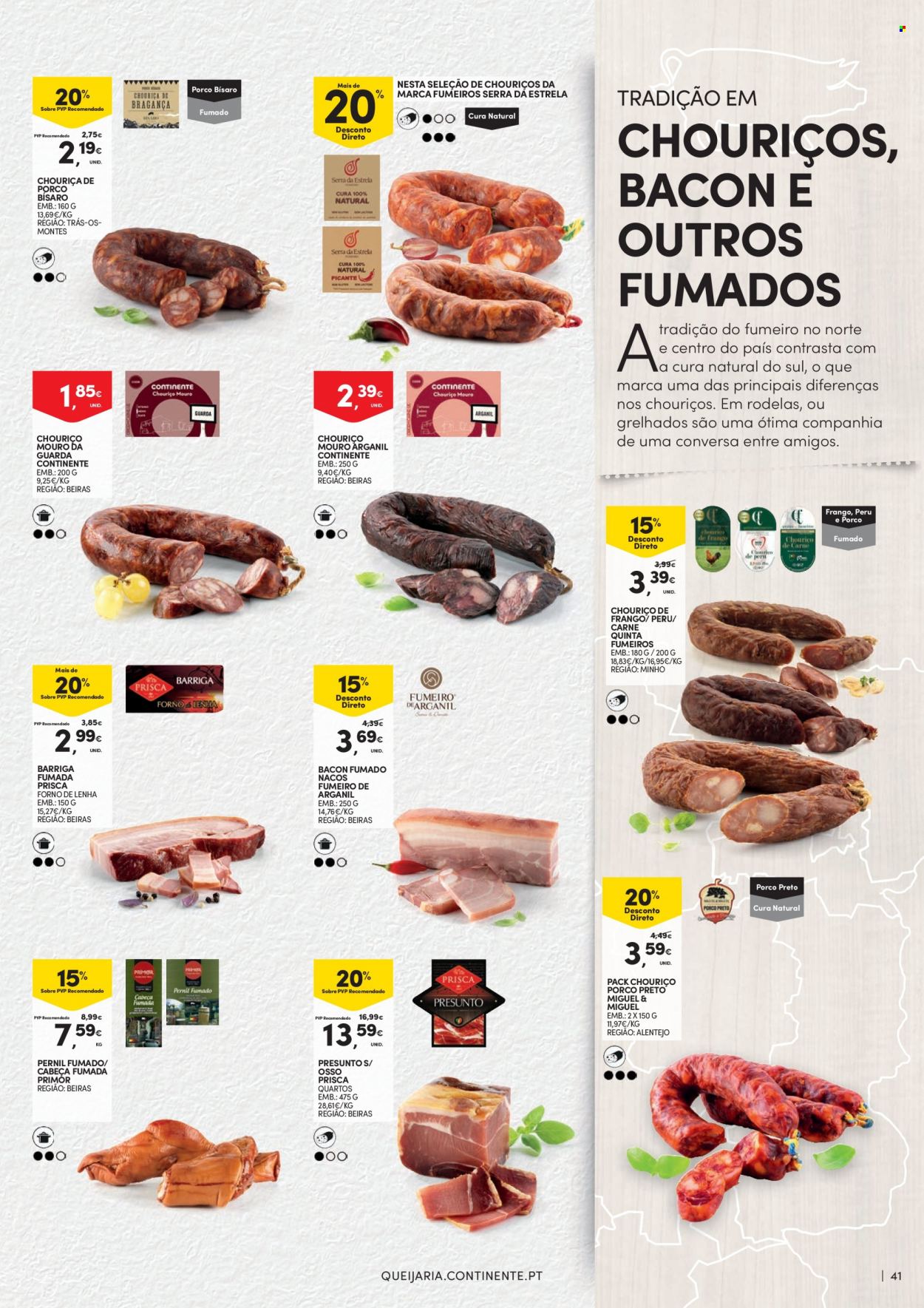thumbnail - Folheto Continente - 20.9.2022 - 16.10.2022 - Produtos em promoção - carne, pernil, perú, presunto, chouriço, barriga fumada. Página 41.