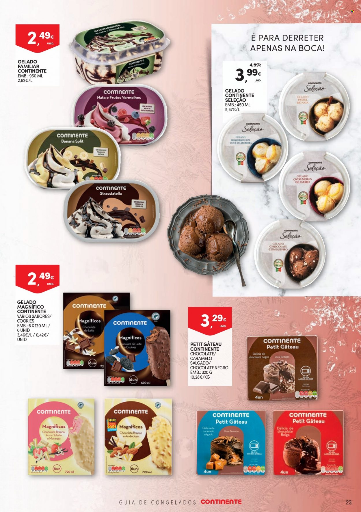 thumbnail - Folheto Continente - 20.9.2022 - 16.10.2022 - Produtos em promoção - tarte de nata, ovos, gelado, bolachas. Página 23.