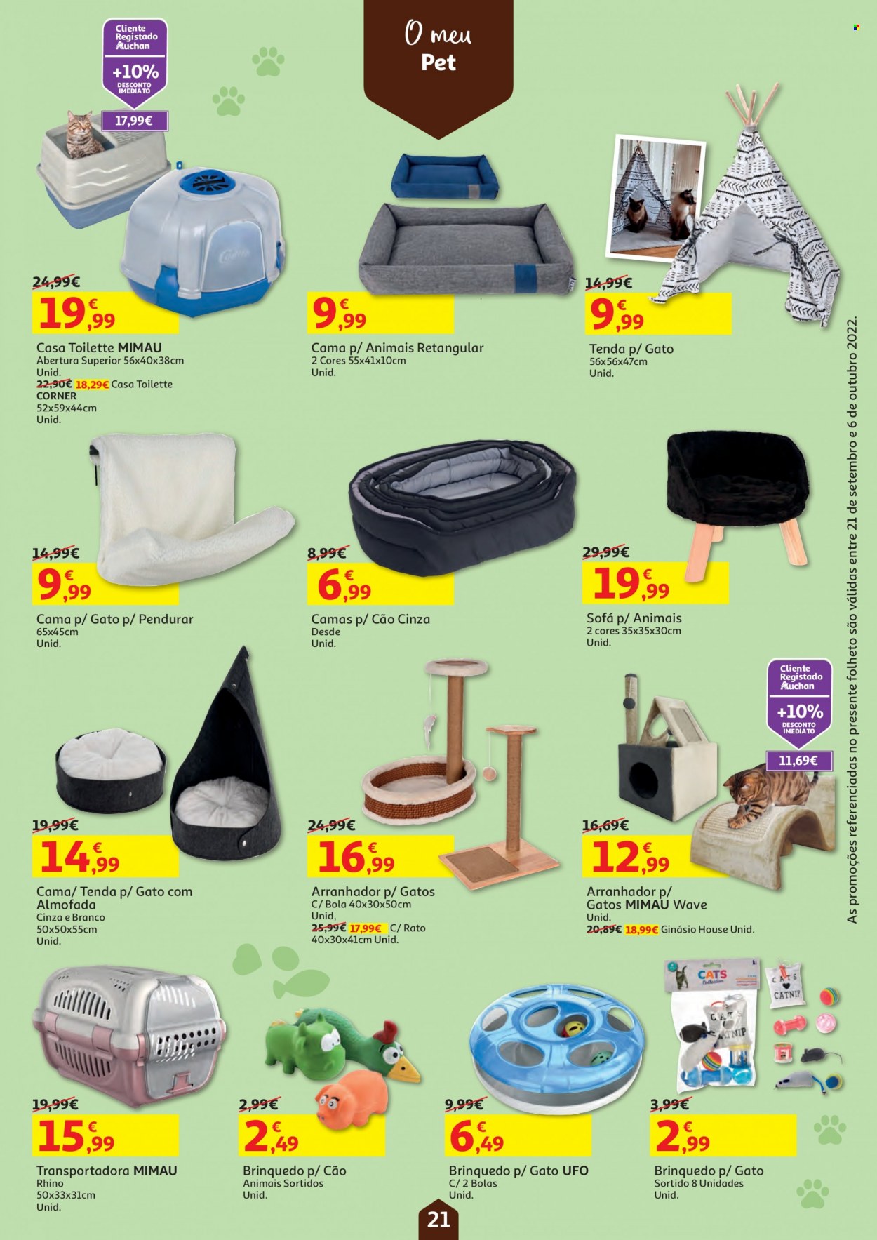 thumbnail - Folheto Auchan - 21.9.2022 - 6.10.2022 - Produtos em promoção - mouse, sofá. Página 21.