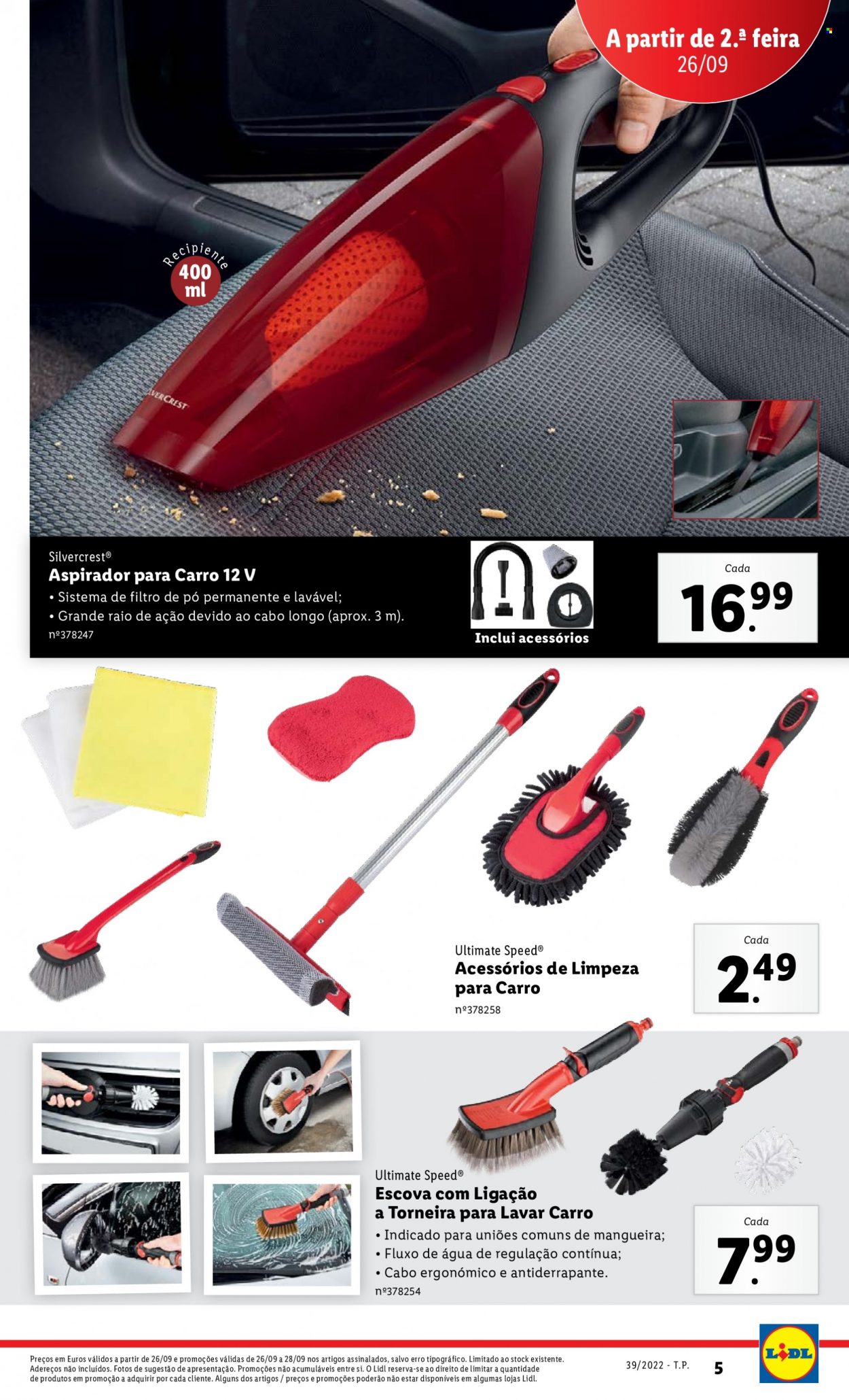 thumbnail - Folheto Lidl - 26.9.2022 - 2.10.2022 - Produtos em promoção - acessórios de limpeza, produtos de limpeza para carro, Silvercrest, aspirador, torneira. Página 5.