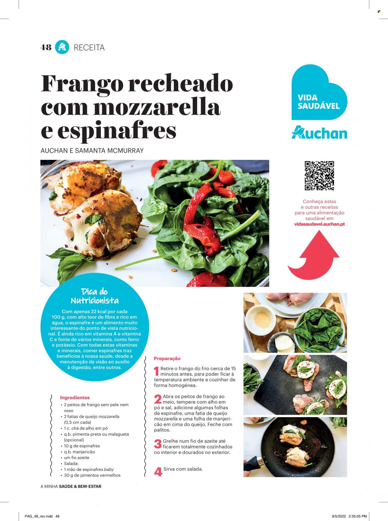 thumbnail - Folheto Auchan - 19.9.2022 - 30.10.2022 - Produtos em promoção - pimento, peito de frango, manjericão, alho em pó, água, chá, Vitamina C. Página 48.
