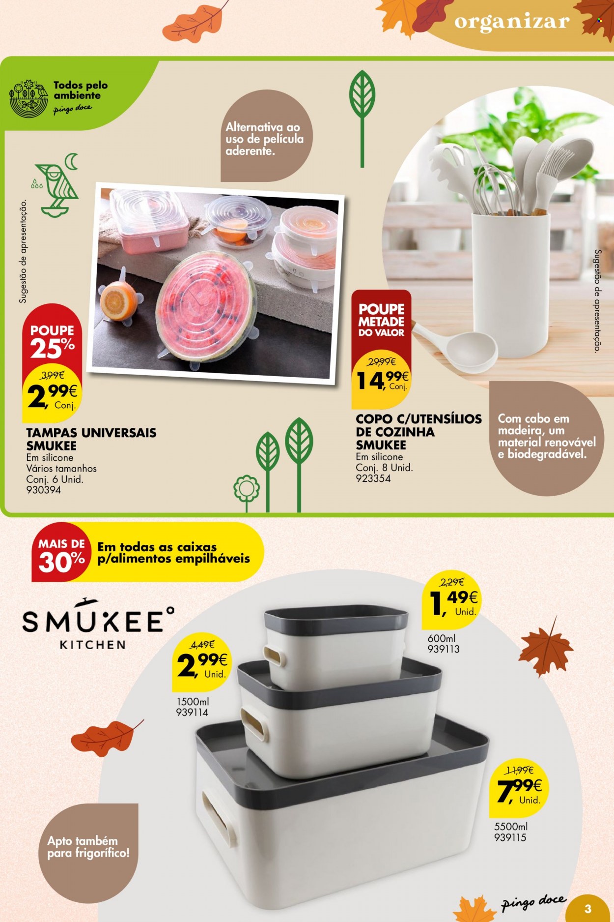 thumbnail - Folheto Pingo Doce - 27.9.2022 - 24.10.2022 - Produtos em promoção - copo, utensílios de cozinha. Página 3.