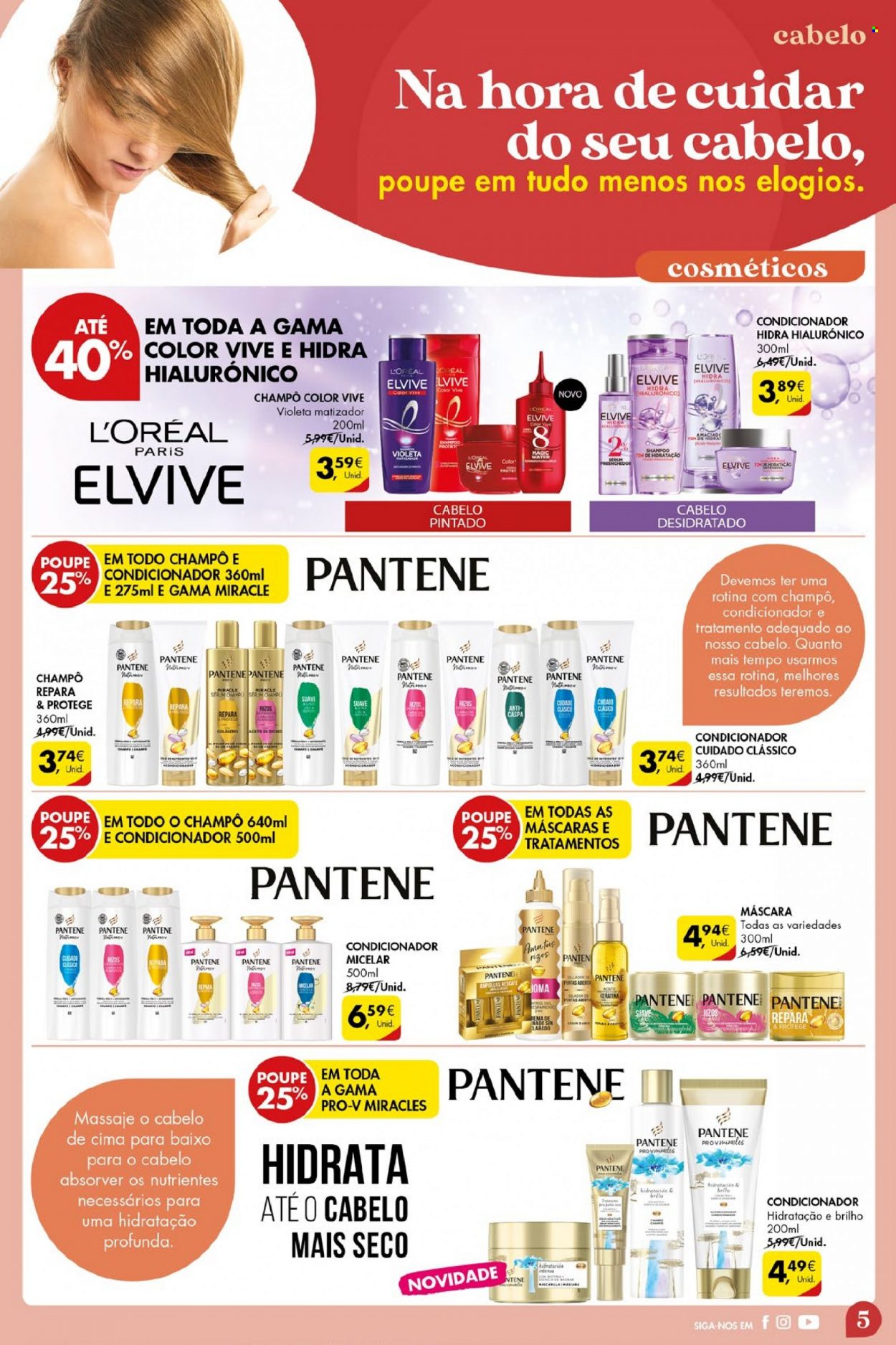 thumbnail - Folheto Pingo Doce - 27.9.2022 - 10.10.2022 - Produtos em promoção - shampoo, L’Oréal, máscara, Pantene, Joma. Página 5.