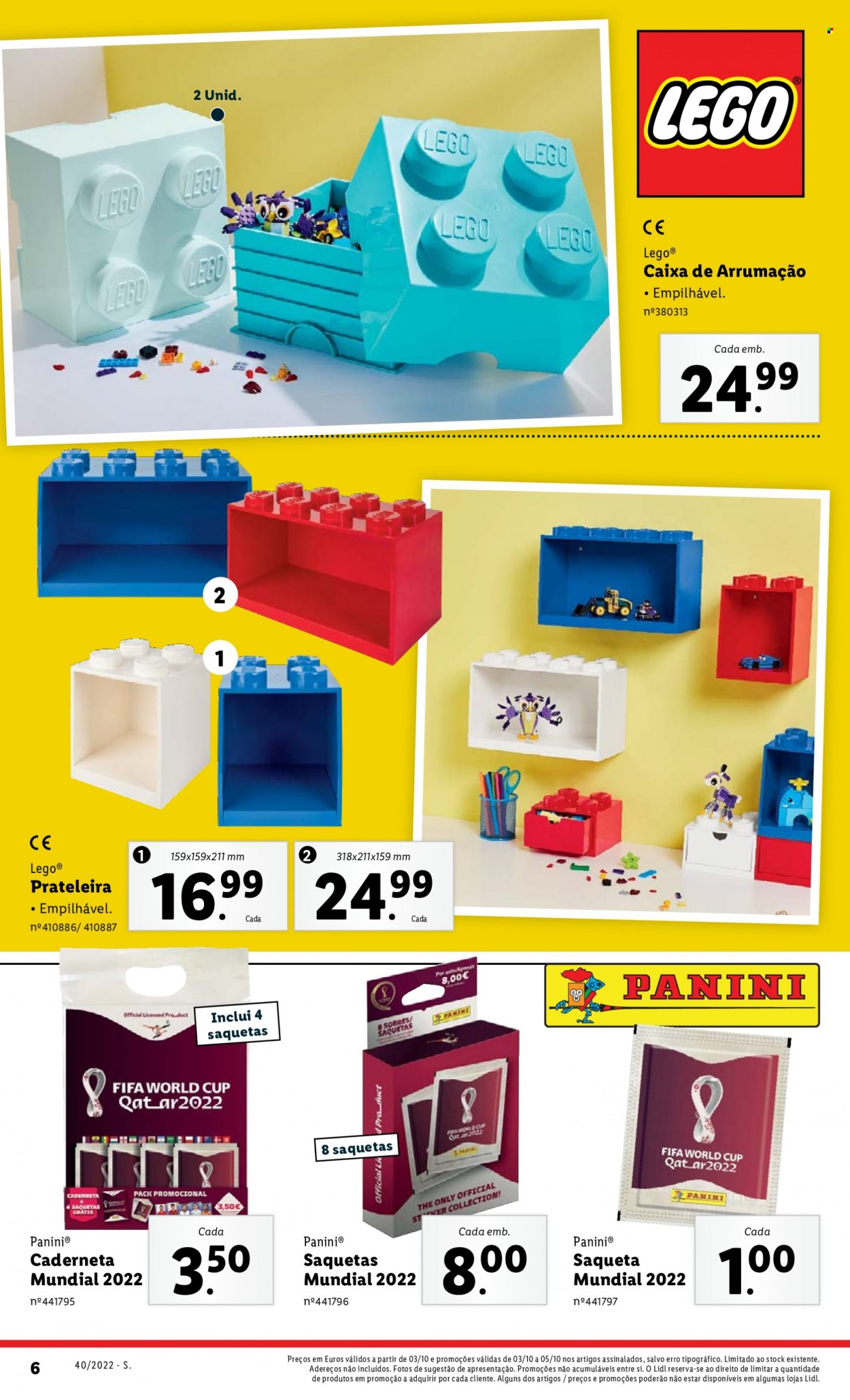 thumbnail - Folheto Lidl - 3.10.2022 - 9.10.2022 - Produtos em promoção - saqueta, caixa organizadora, LEGO, prateleira. Página 6.