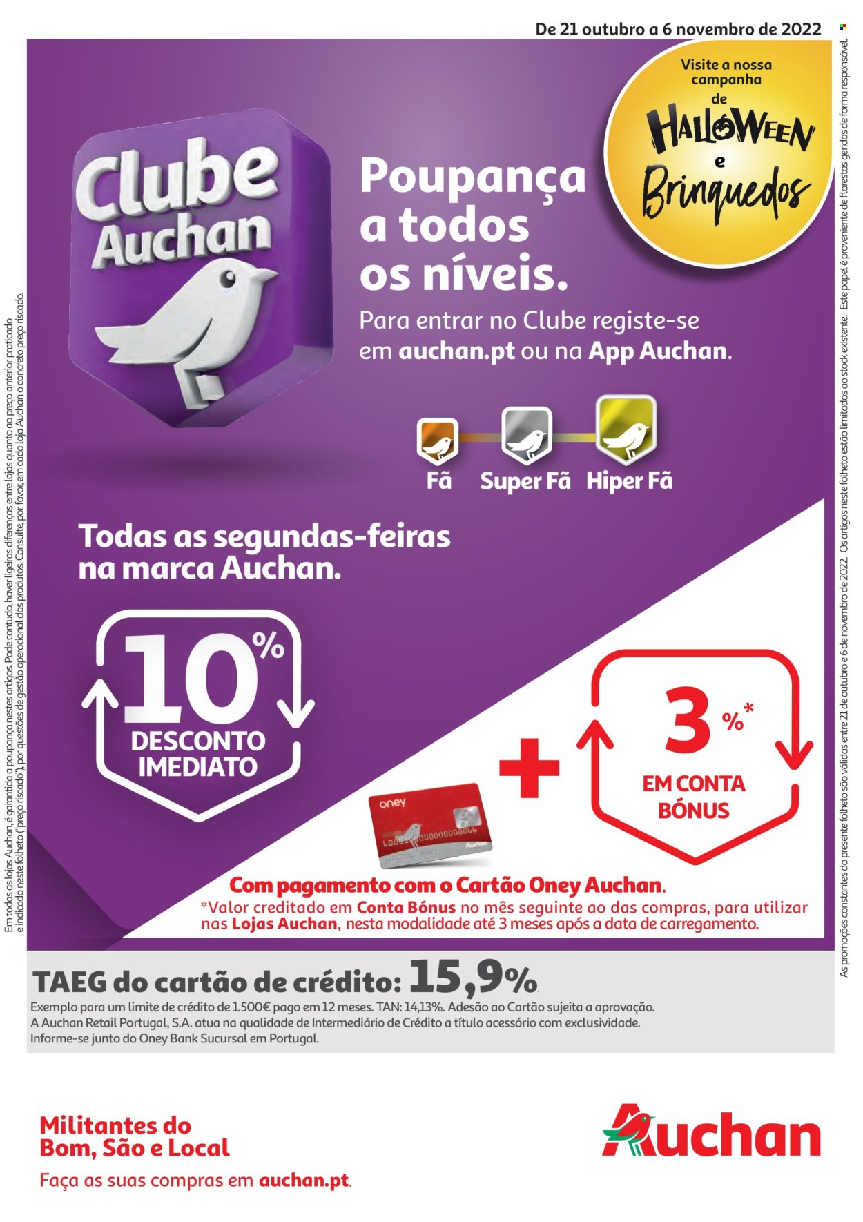Folheto Auchan - 21.10.2022 - 6.11.2022. Página 1