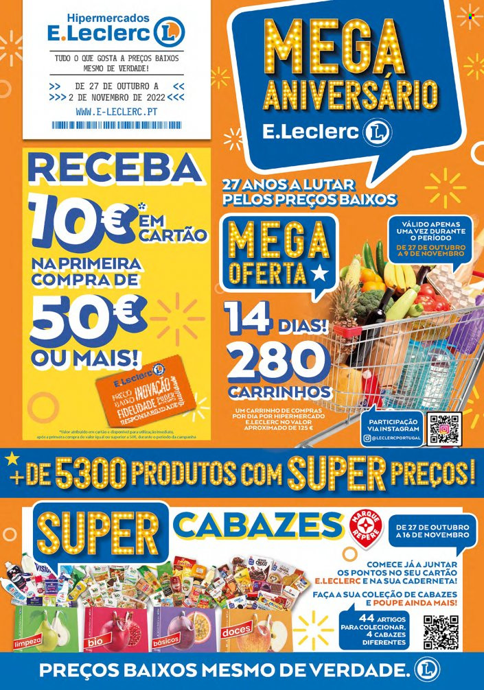 Folheto E.Leclerc - 27.10.2022 - 2.11.2022. Página 1
