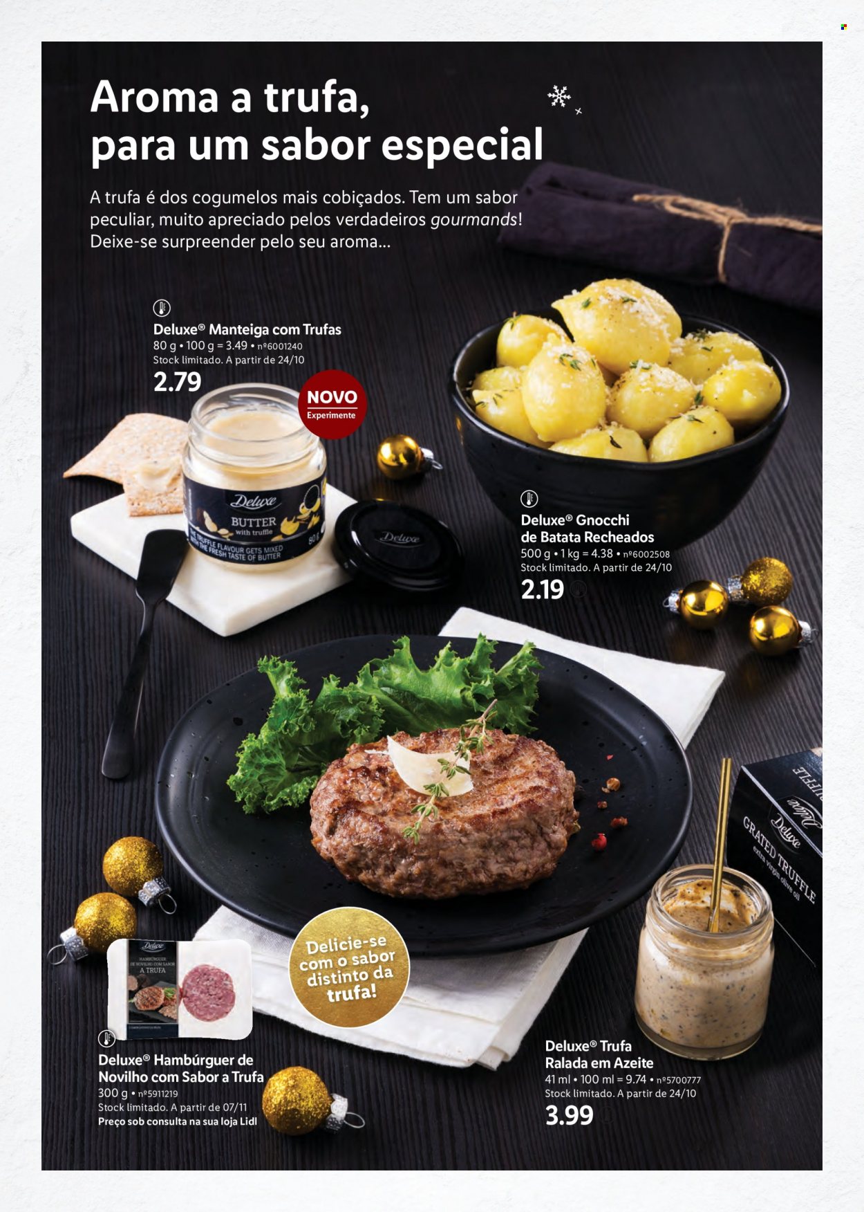 thumbnail - Folheto Lidl - Produtos em promoção - cogumelo, carne de novilho, hamburger, manteiga, gnocchi. Página 3.