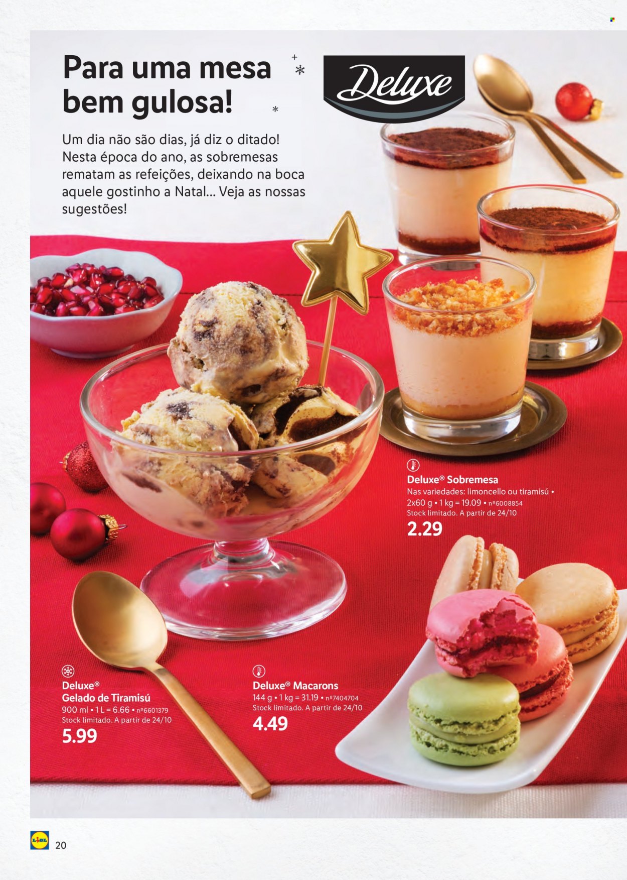 thumbnail - Folheto Lidl - Produtos em promoção - sobremesa, gelado, limoncello, mesa. Página 20.