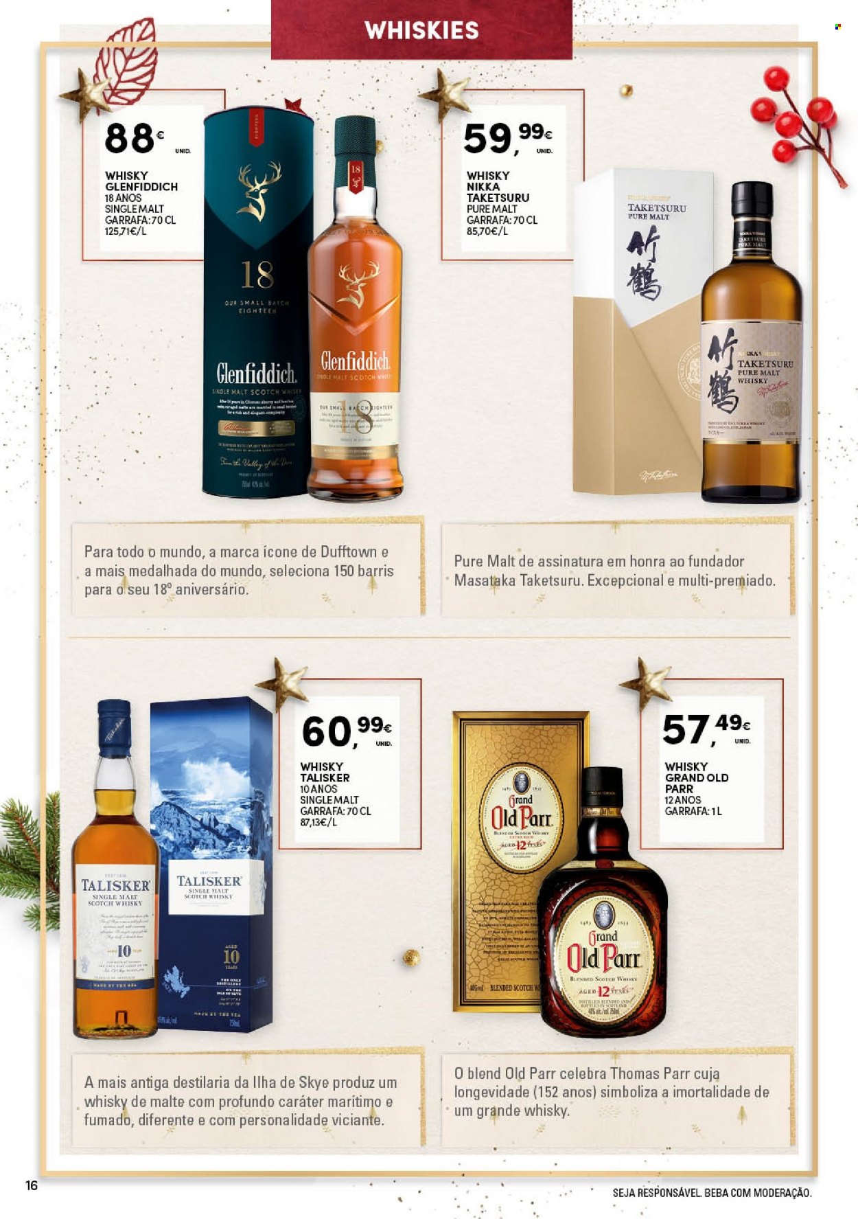 thumbnail - Folheto Continente - 1.11.2022 - 24.12.2022 - Produtos em promoção - whiskey, scotch whisky. Página 16.