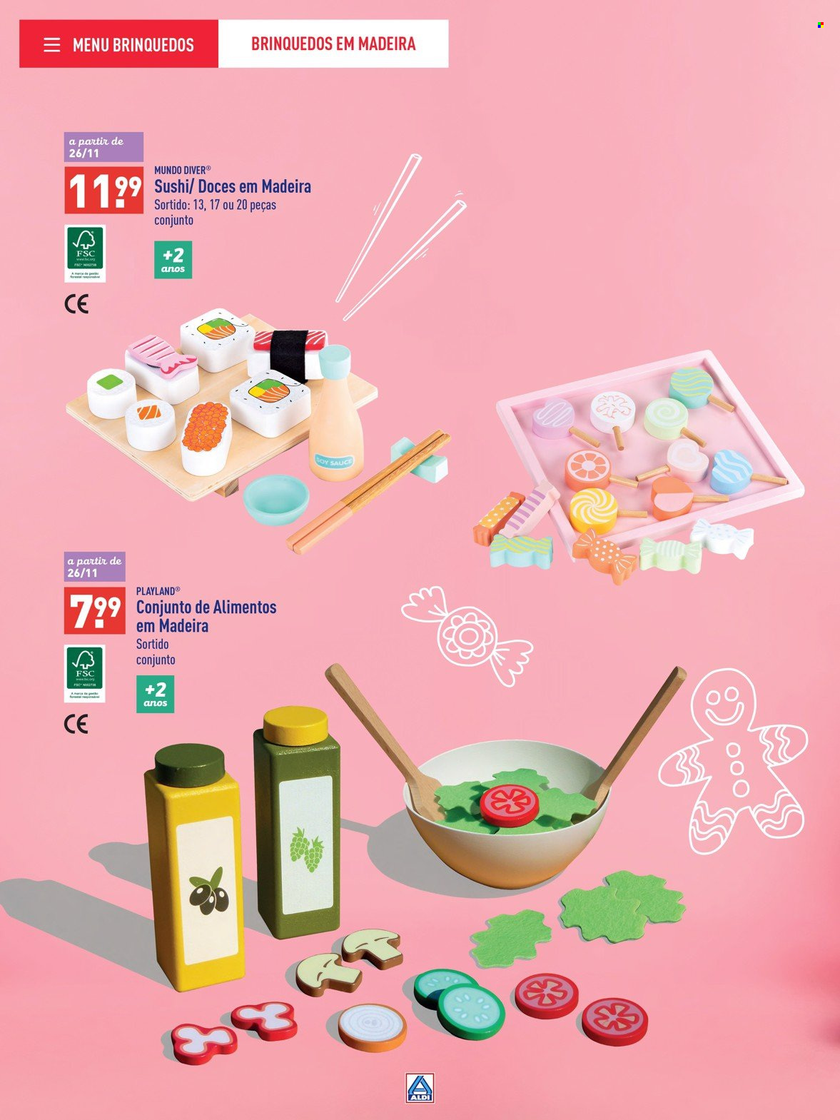 thumbnail - Folheto Aldi - 5.11.2022 - 17.12.2022 - Produtos em promoção - sushi, chá, brinquedo. Página 10.