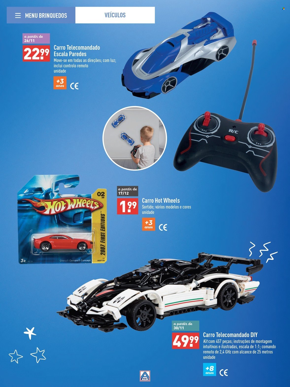 thumbnail - Folheto Aldi - 5.11.2022 - 17.12.2022 - Produtos em promoção - Hot Wheels, brinquedo, carro brinquedo. Página 33.