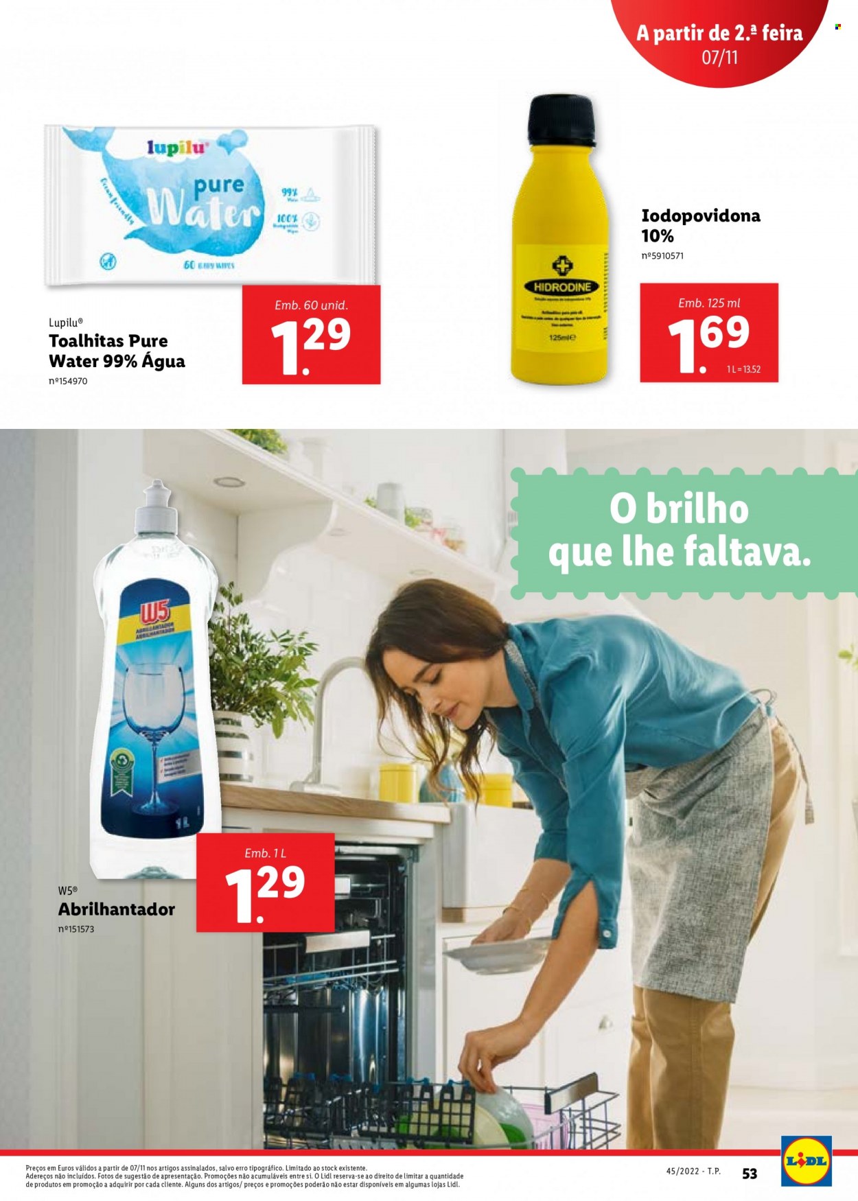 thumbnail - Folheto Lidl - 7.11.2022 - 22.12.2022 - Produtos em promoção - água, toalha umedecida, abrilhantador. Página 53.