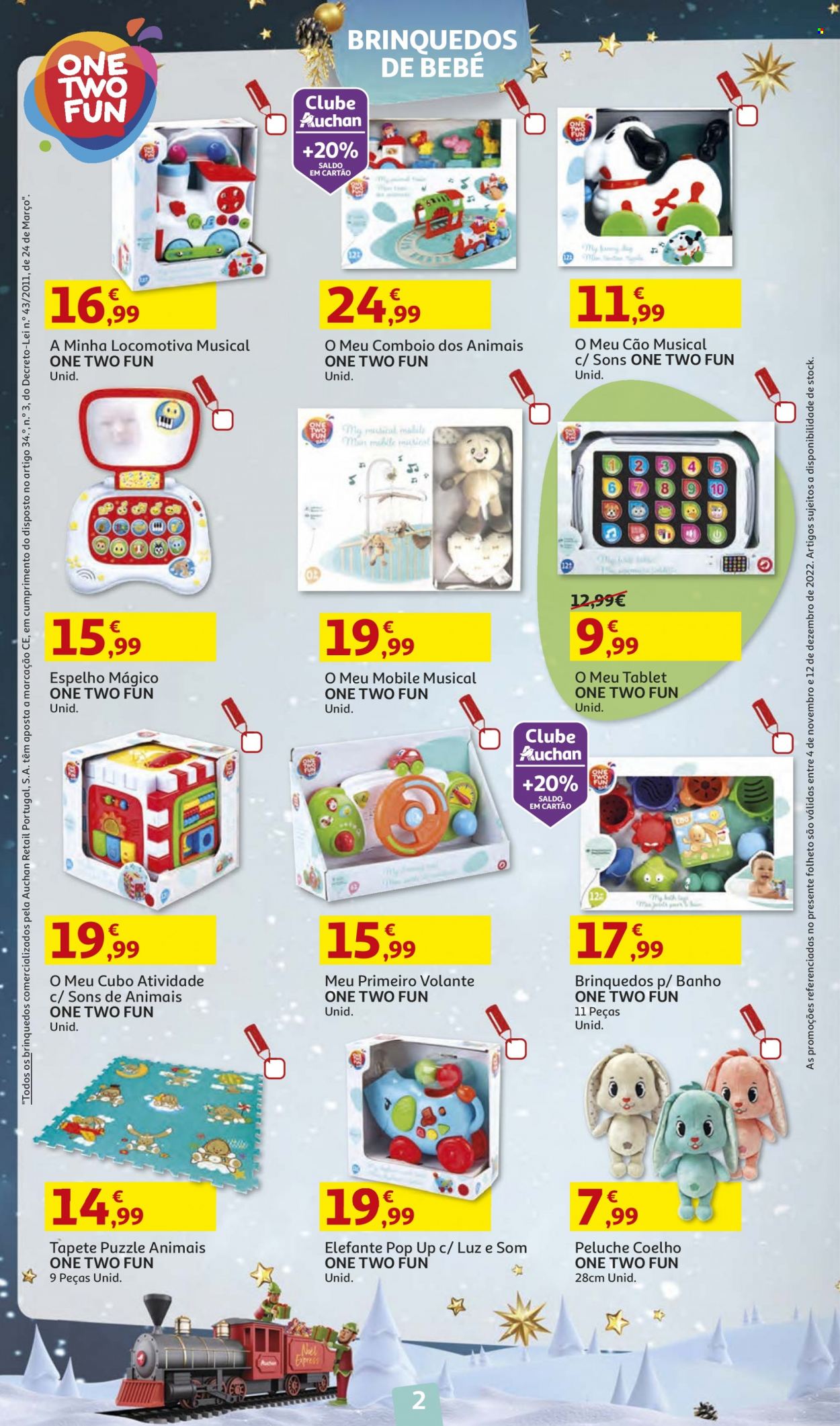 thumbnail - Folheto Auchan - 4.11.2022 - 12.12.2022 - Produtos em promoção - coelho, espelho, tapete, tablet, puzzle. Página 2.