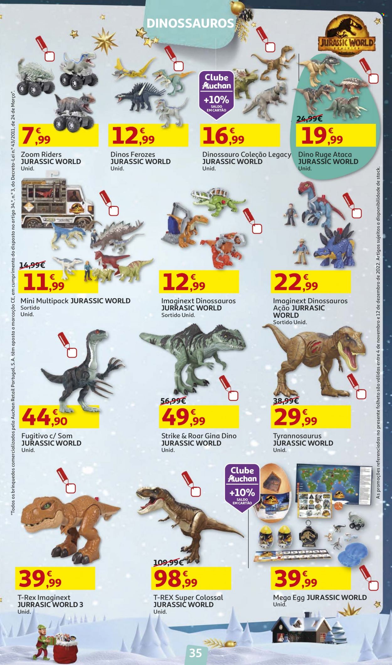 thumbnail - Folheto Auchan - 4.11.2022 - 12.12.2022 - Produtos em promoção - dinossauro. Página 35.
