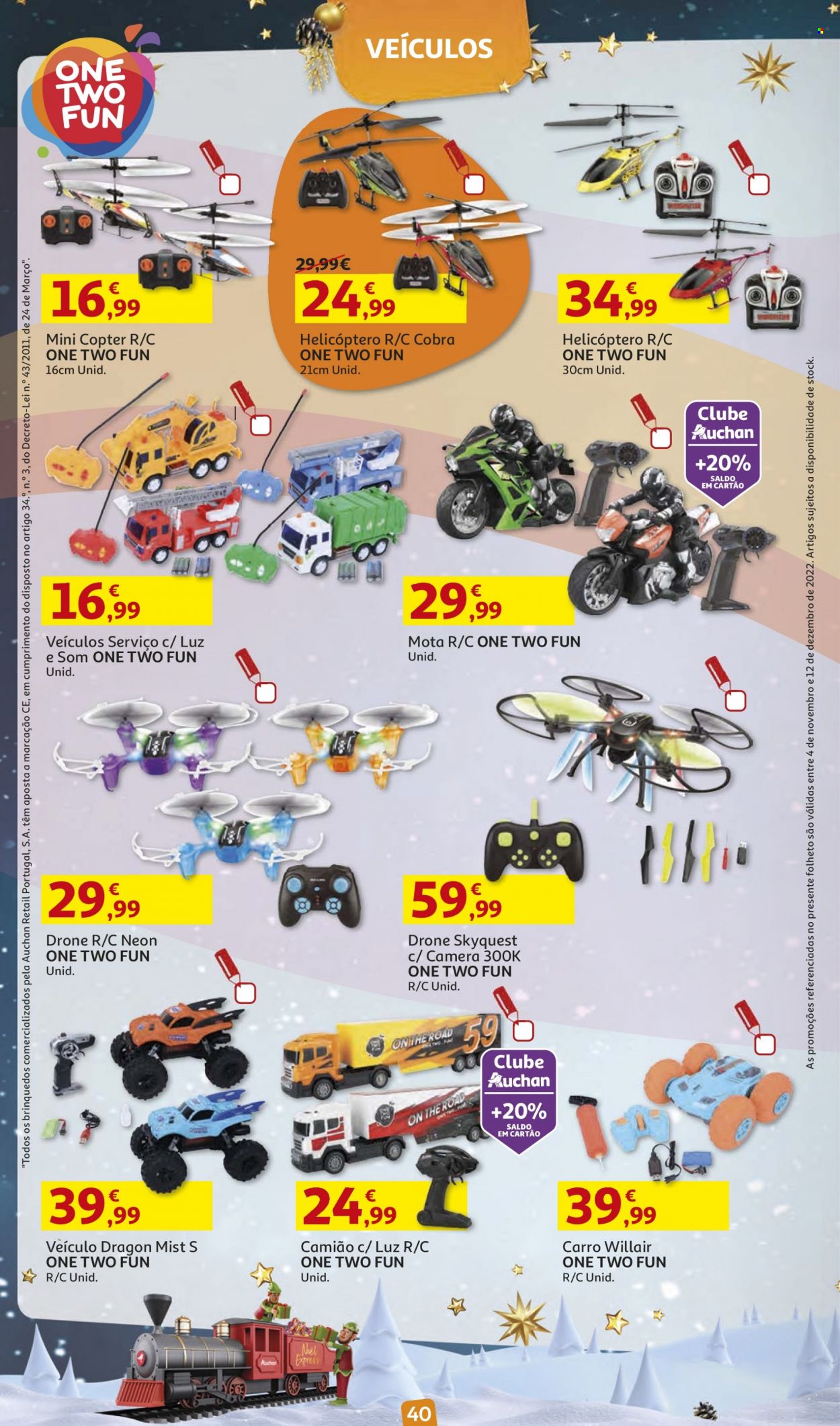 thumbnail - Folheto Auchan - 4.11.2022 - 12.12.2022 - Produtos em promoção - carro brinquedo. Página 40.