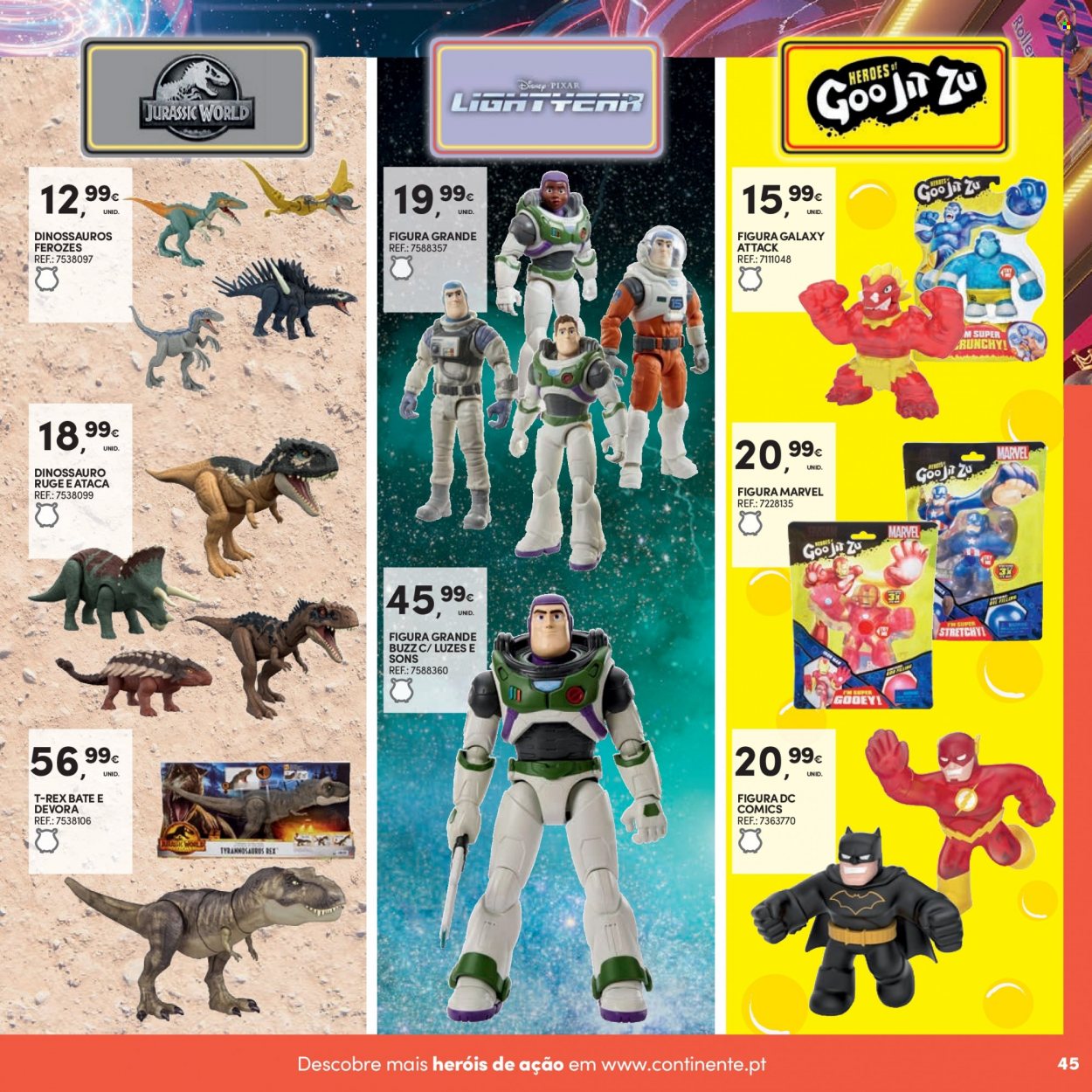 thumbnail - Folheto Continente - 8.11.2022 - 11.12.2022 - Produtos em promoção - Disney, Buzz, Marvel, Samsung Galaxy, figura, dinossauro. Página 47.