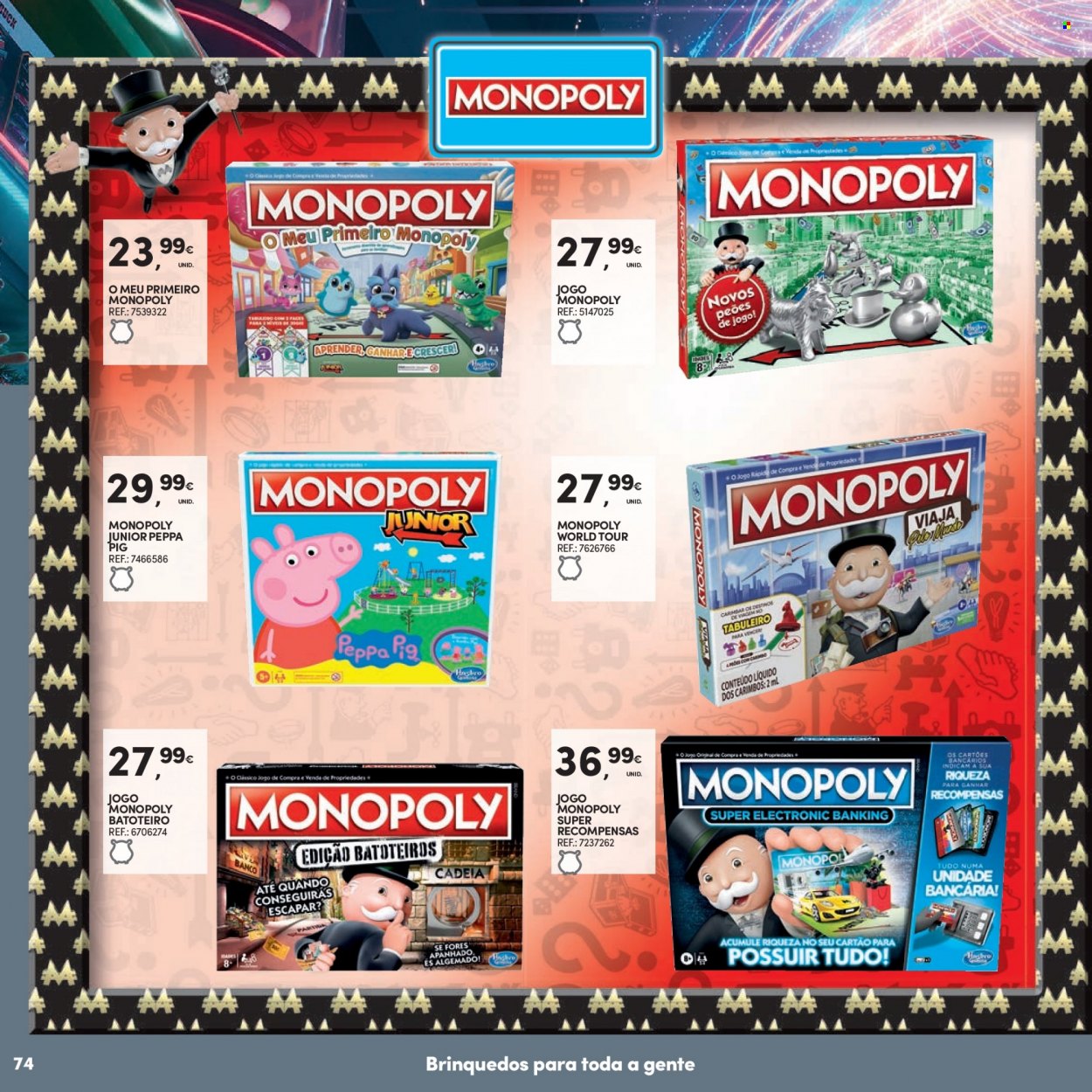 thumbnail - Folheto Continente - 8.11.2022 - 11.12.2022 - Produtos em promoção - Hasbro, Monopoly, brinquedo. Página 76.