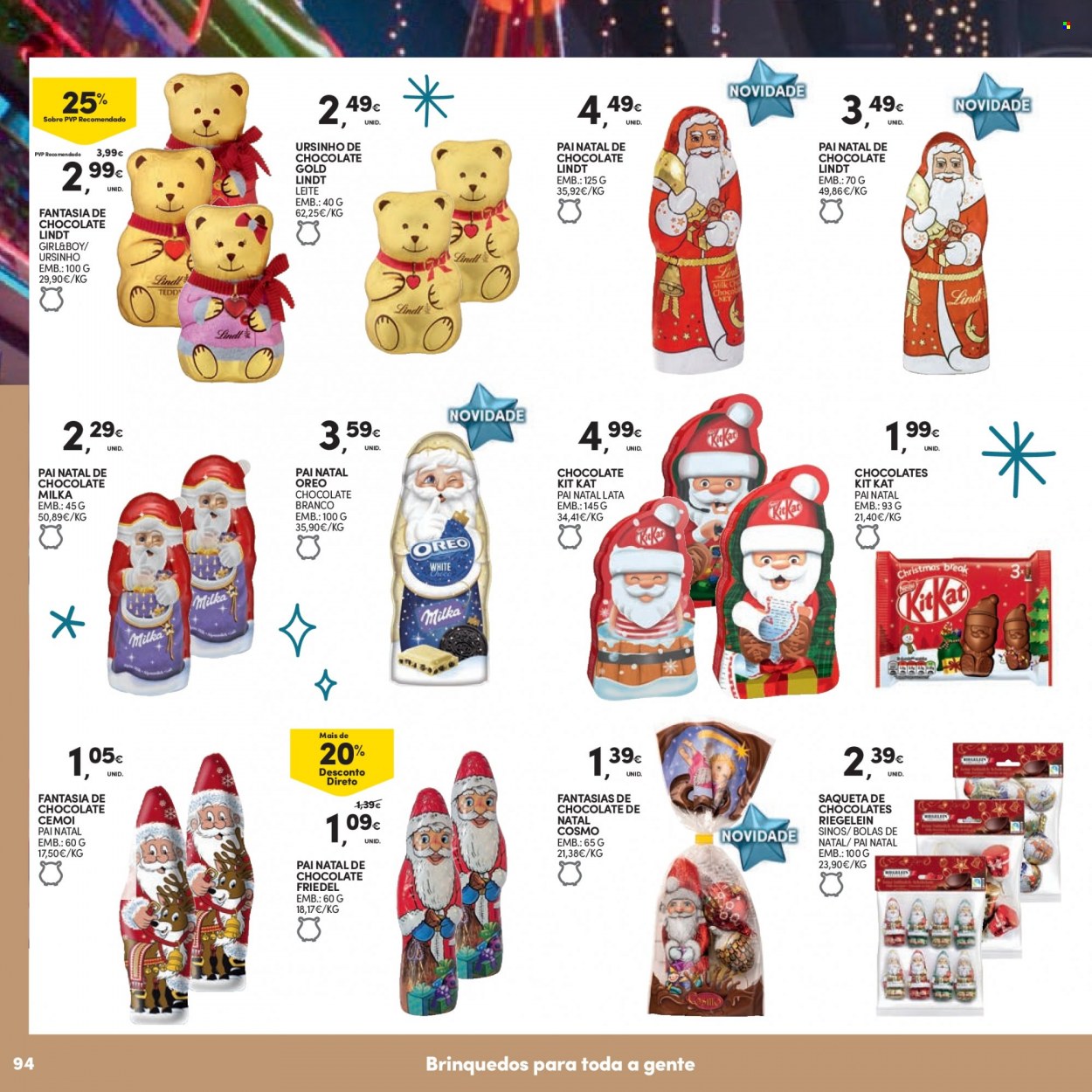 thumbnail - Folheto Continente - 8.11.2022 - 11.12.2022 - Produtos em promoção - Milka, Oreo, leite, saqueta, bolas de natal, brinquedo. Página 96.